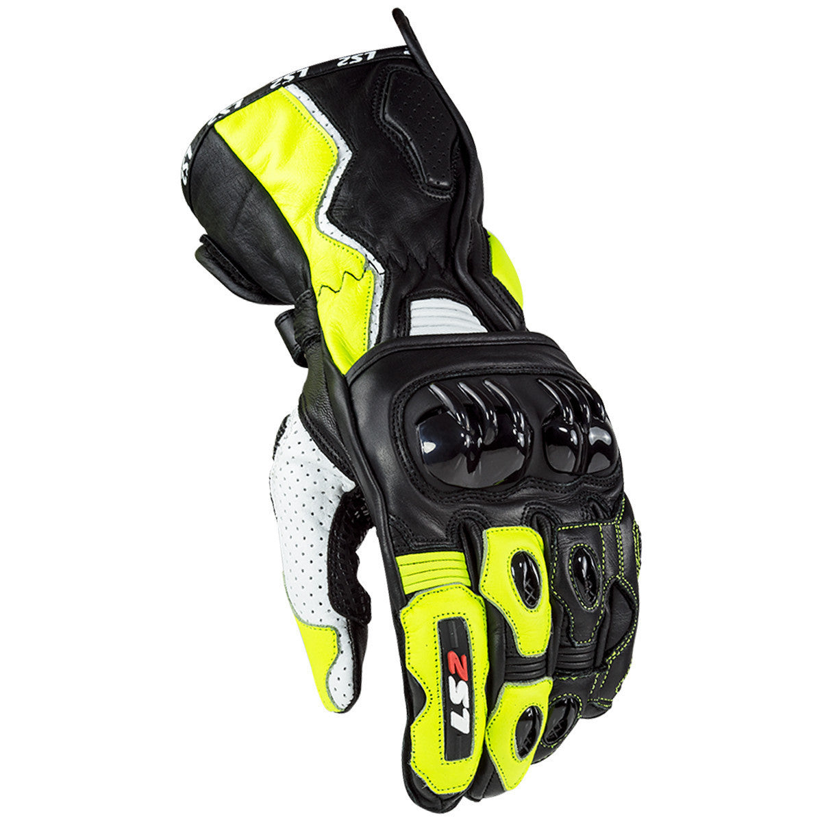 LS2 Swift Motorcycle Gloves-Hi-Viz Yellow