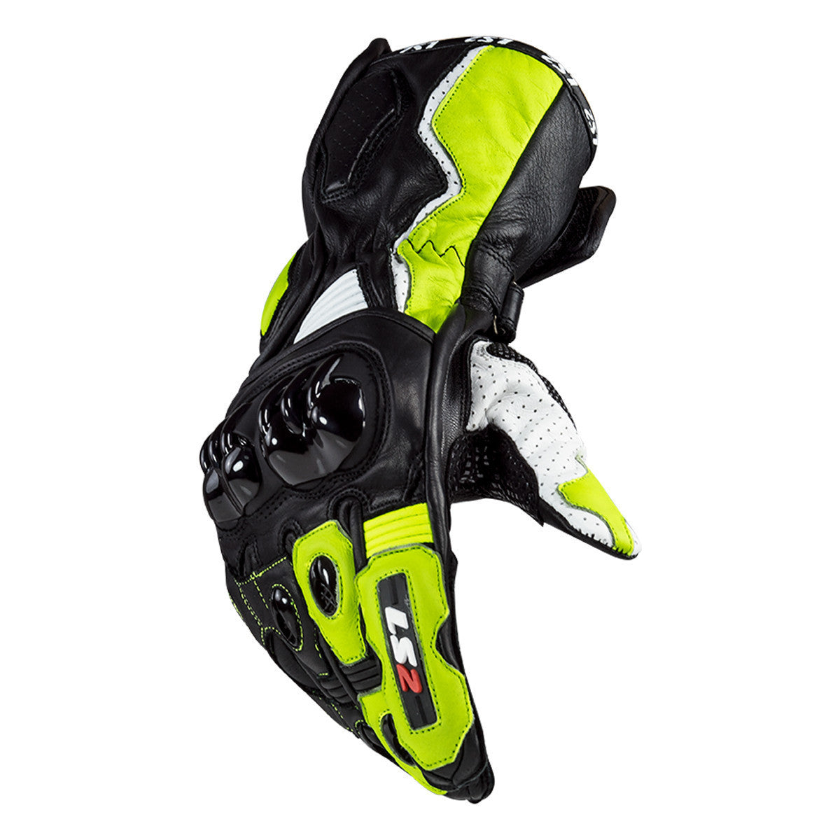 LS2 Swift Motorcycle Gloves-Hi-Viz Yellow