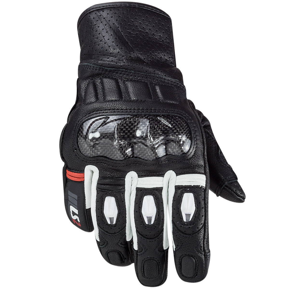 LS2 Spark Motorcycle Gloves-Black/White