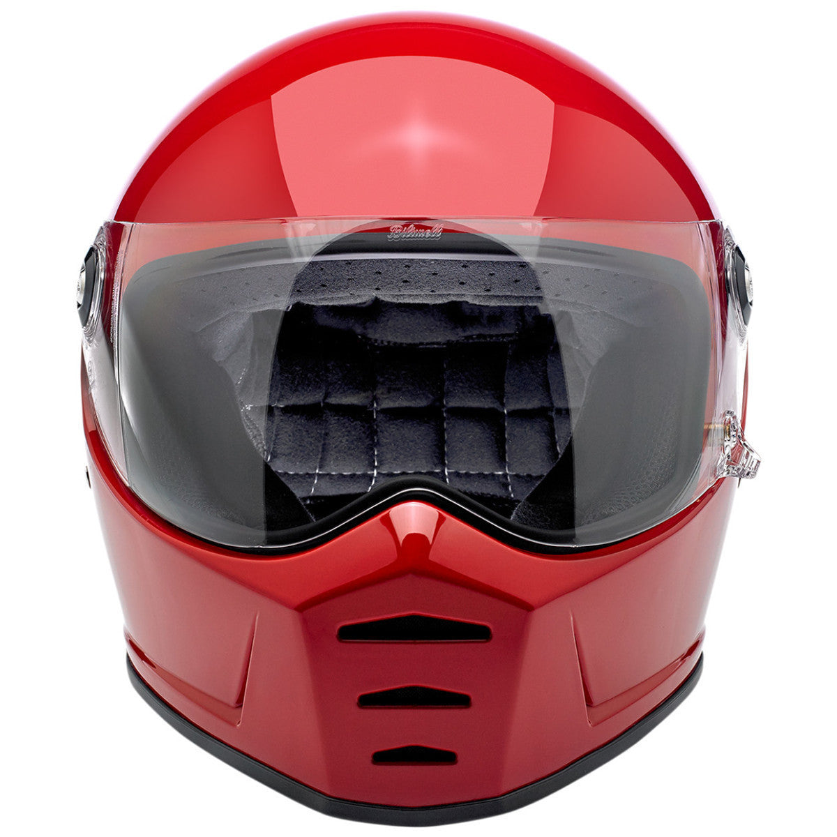 Biltwell Lane Splitter Gloss Blood Red Helmet - Front View