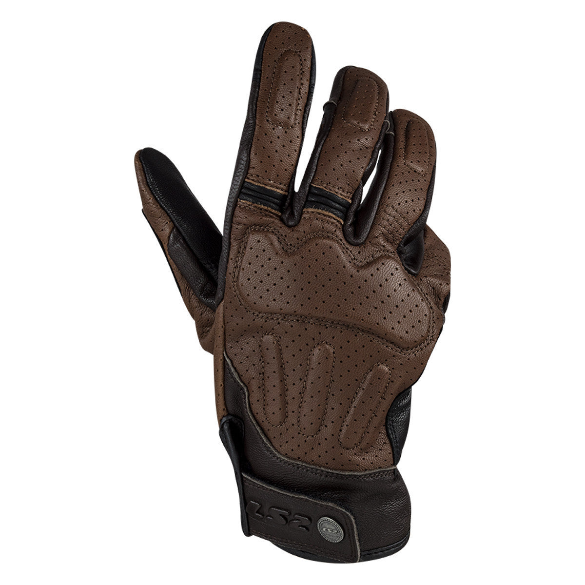 LS2 Rust Motorcycle Gloves-Brown