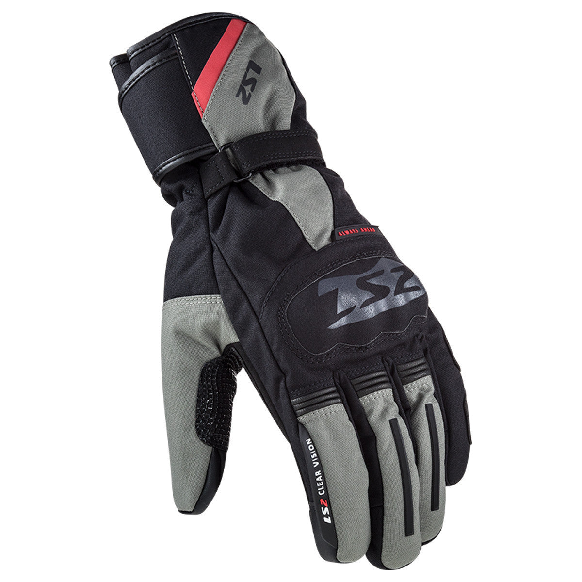 LS2 Snow Motorcycle Gloves-Black/Grey