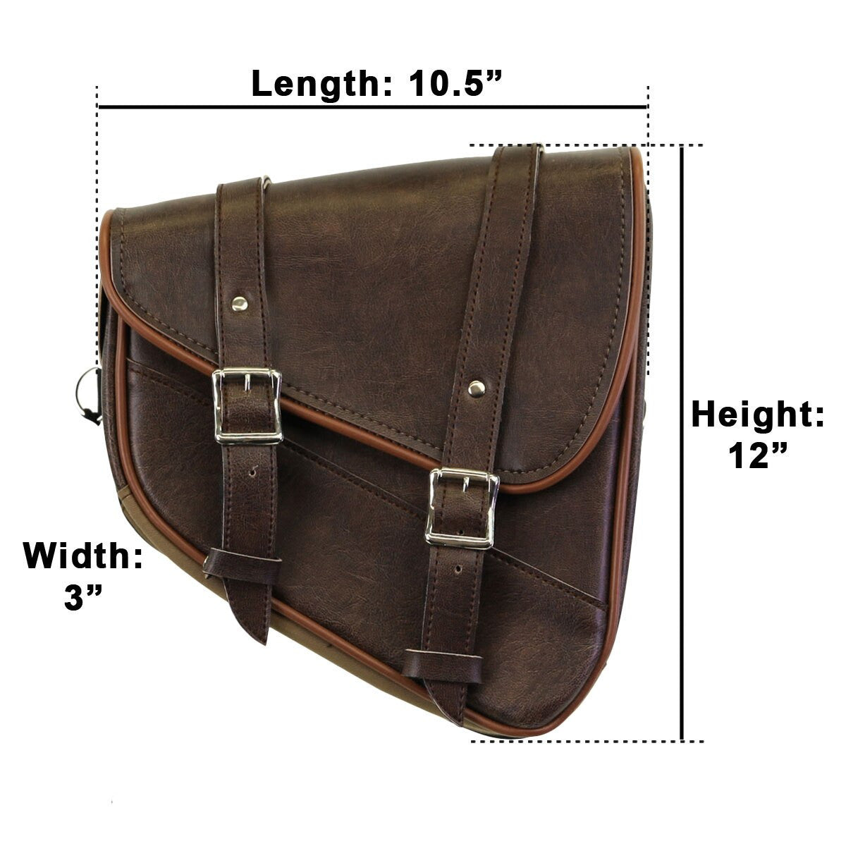 Vance VS152DBL Distressed Brown Left Side Motorcycle Swing Arm Bag for Harley Honda Yamaha Kawasaki Indian Motorcycles