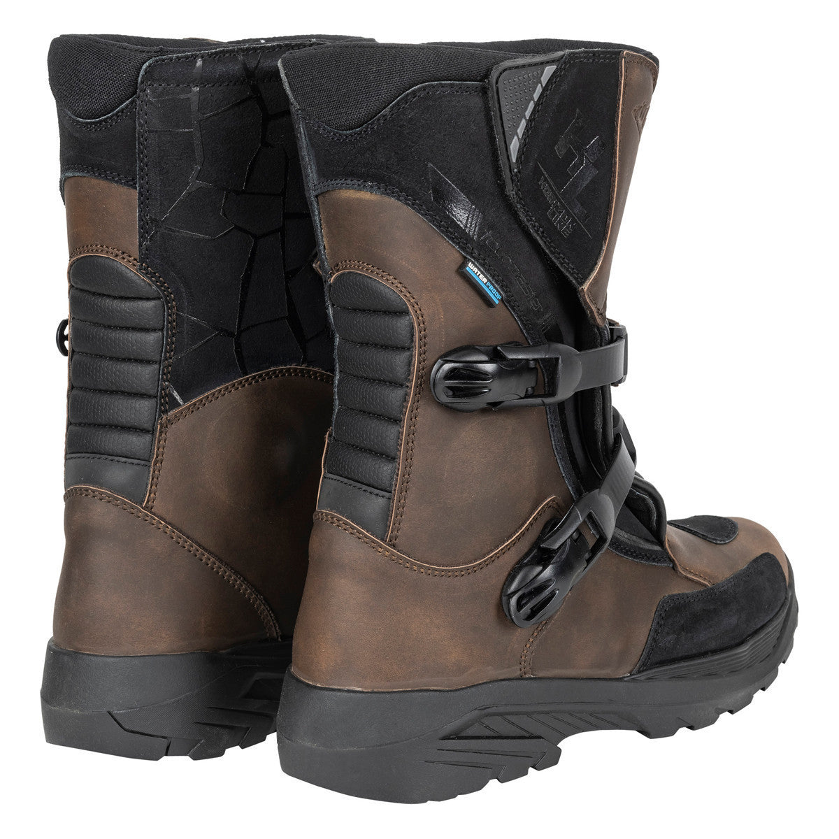 Tour Master Horizon Line Trailblazer WP Boots - Brown Rear View