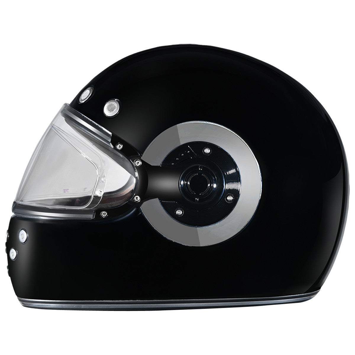 Daytona Retro Chrome Helmet-Left-View