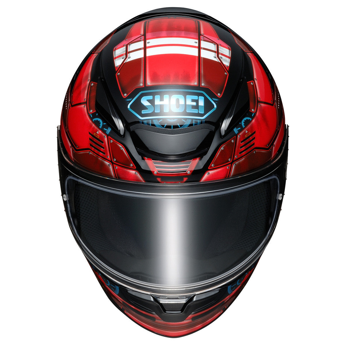 Shoei RF-1400 Fortress Helmet-Red/Black-Front-View