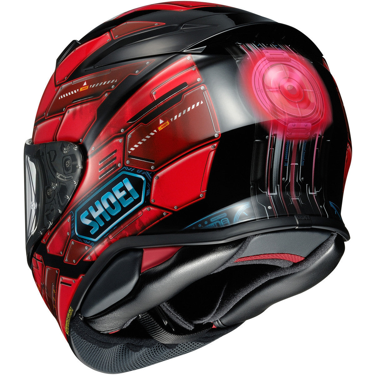 Shoei RF-1400 Fortress Helmet-Red/Black-Rear-View