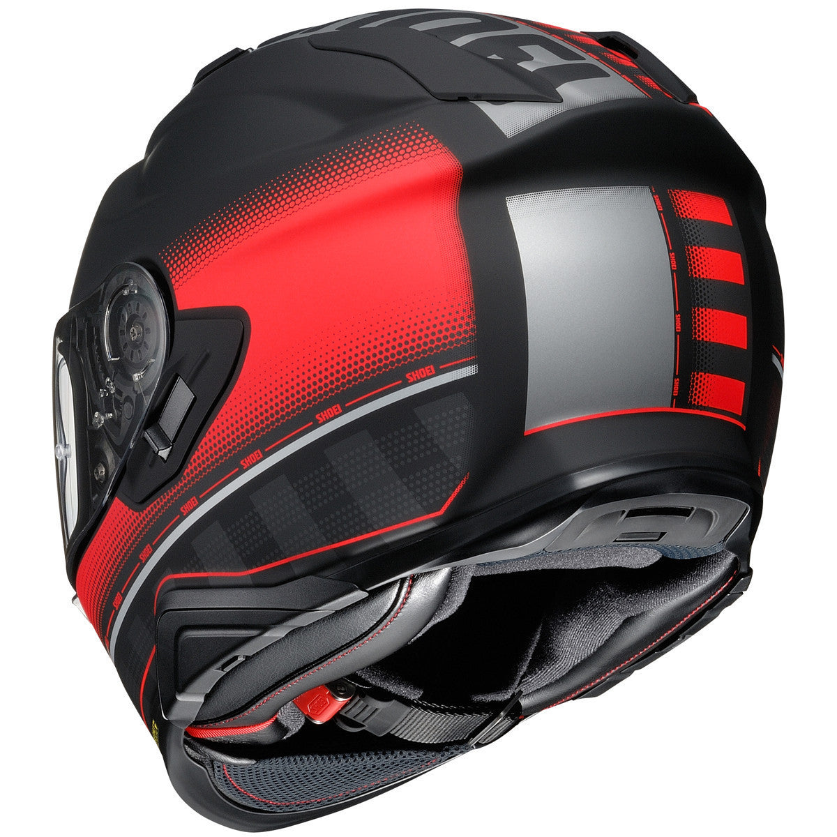 Shoei GT-Air II Tesseract Helmet-Red/Black-Rear-View