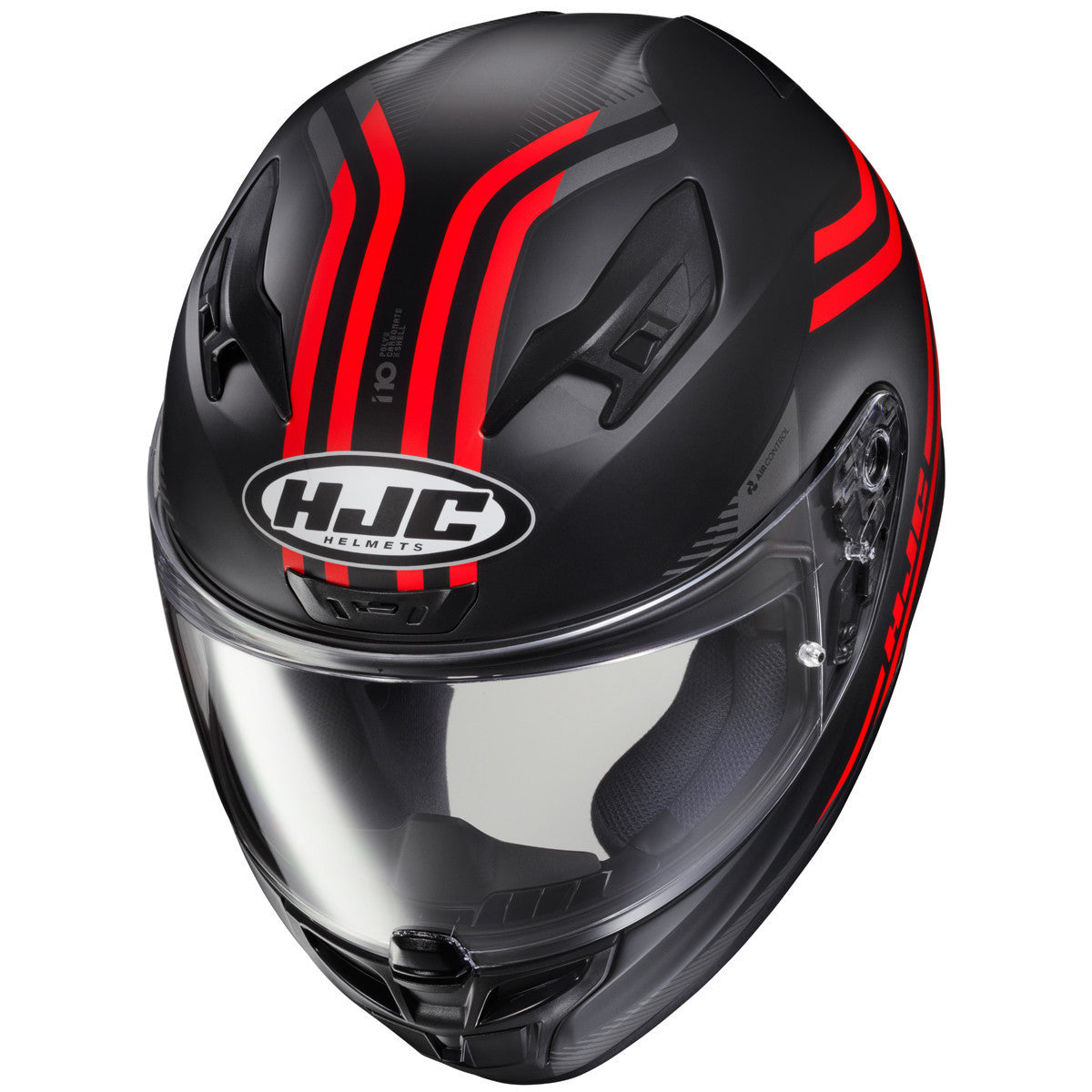 HJC i10 Strix Helmet - Red Top View