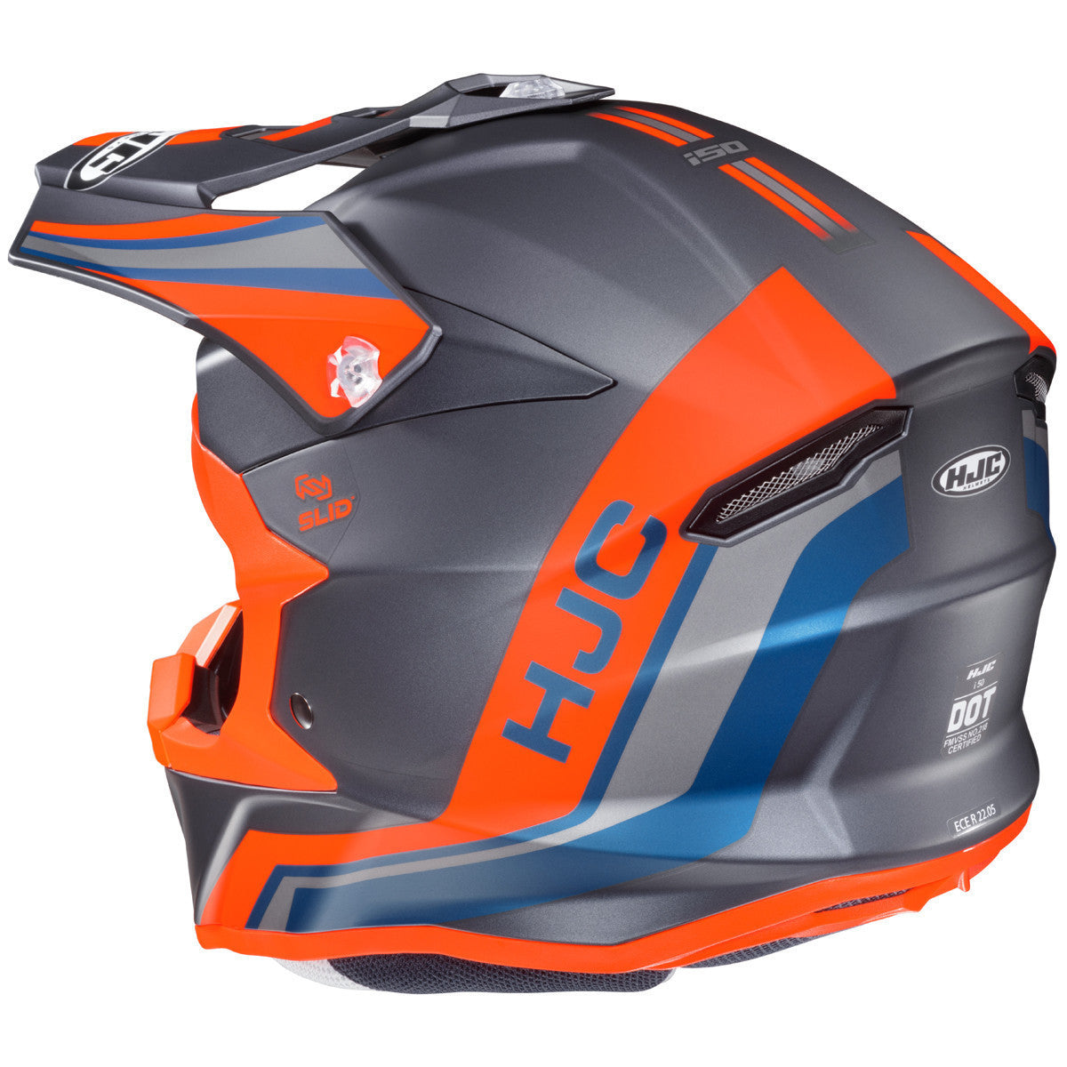 HJC i50 Flux Helmet - Orange Rear View