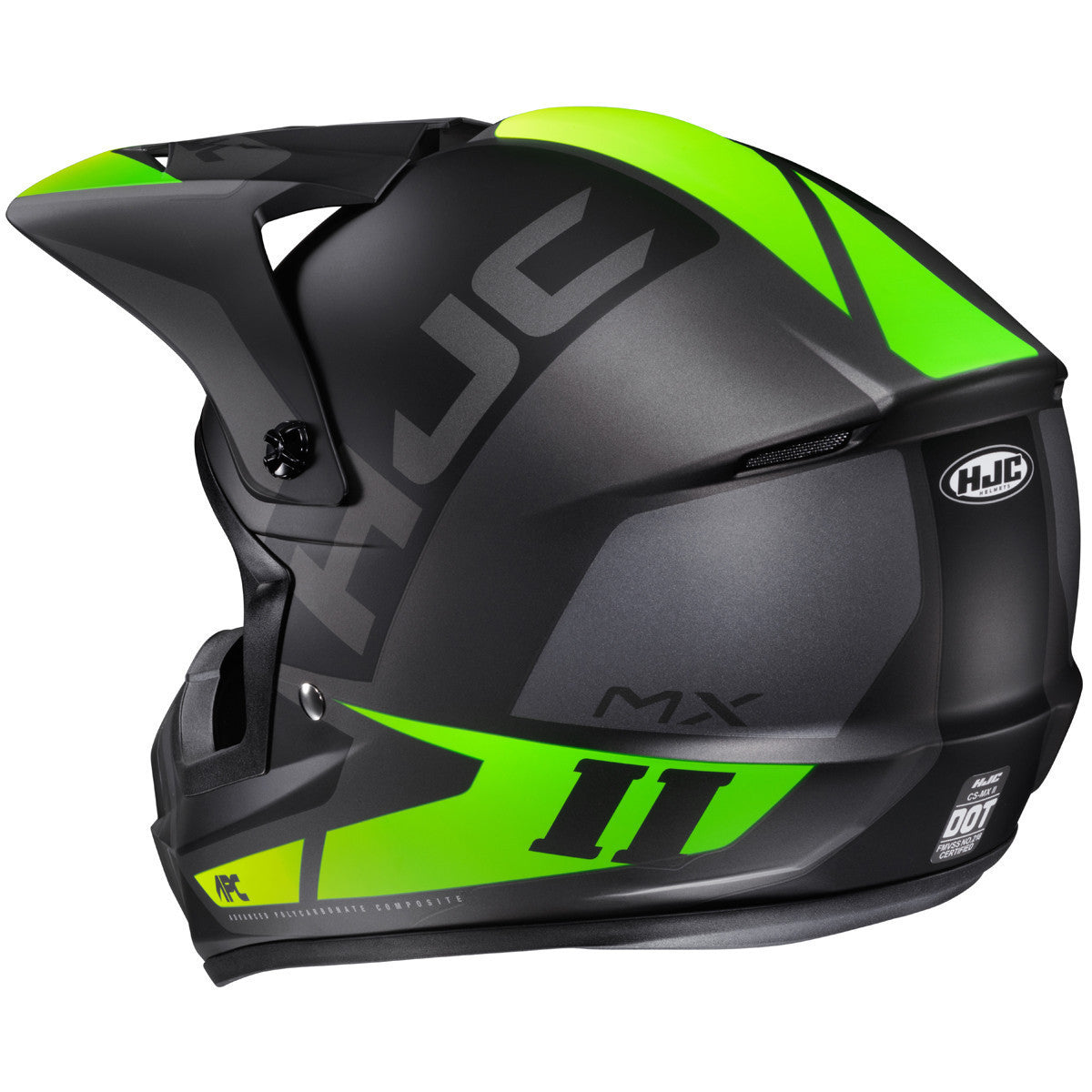 HJC CS-MX 2 Creed Helmet - Hi-Viz Rear View