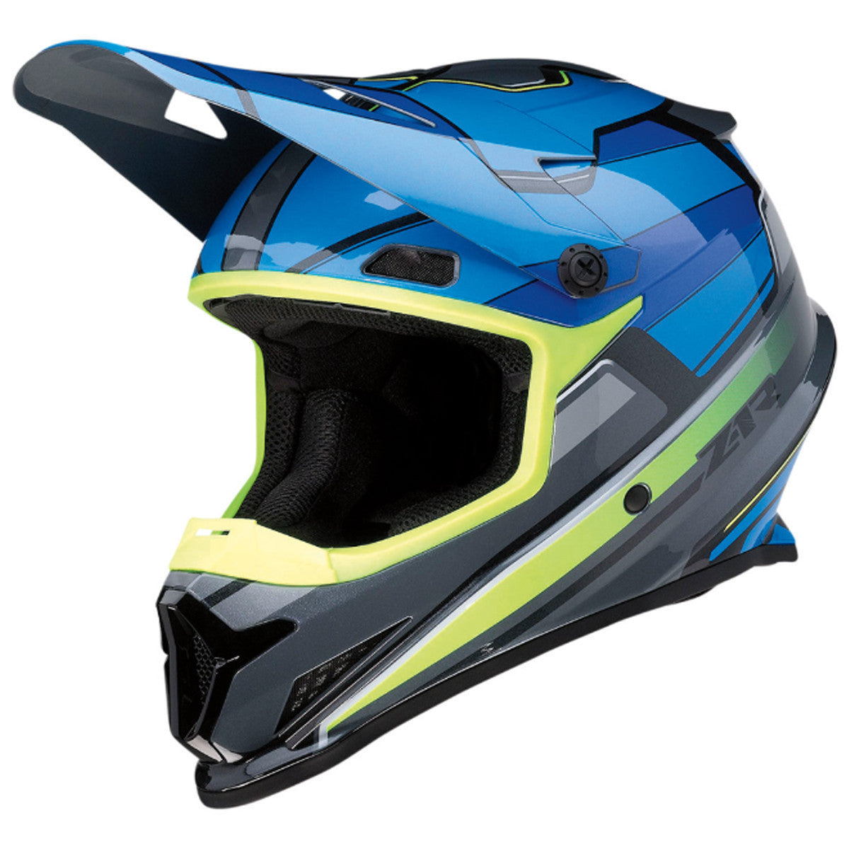 Z1R Rise MC Helmet  - Blue/Hi-Viz