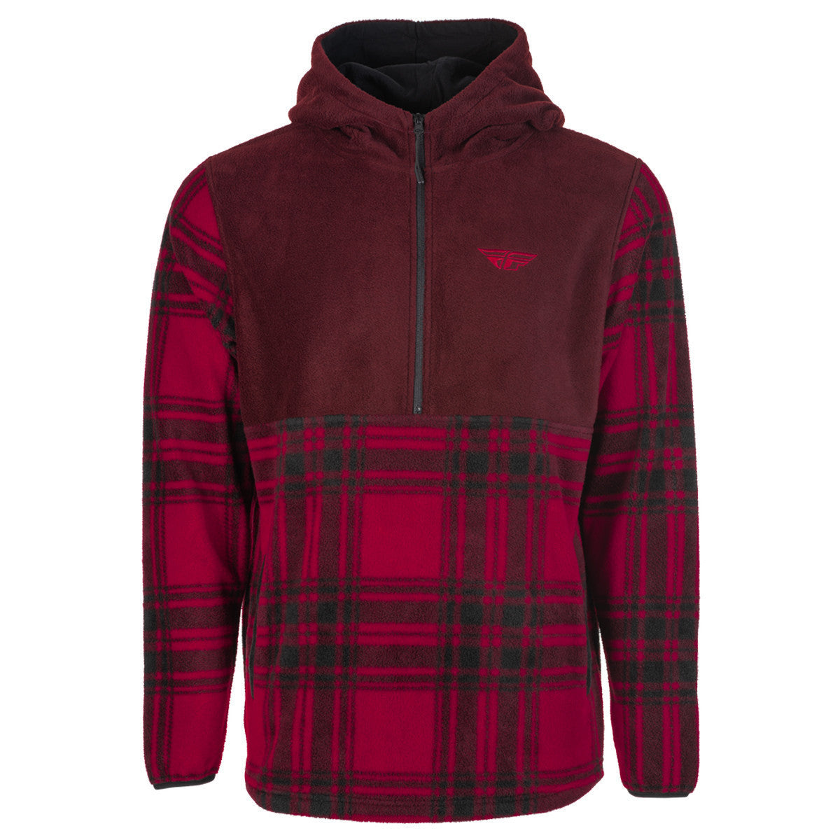 Fly Half Zip Pullover Hoody-Red