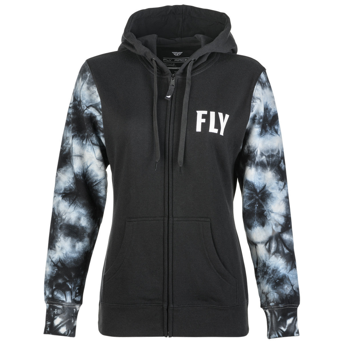 Fly Women's Tie-Dye Zip Up Hoody-Black/Grey