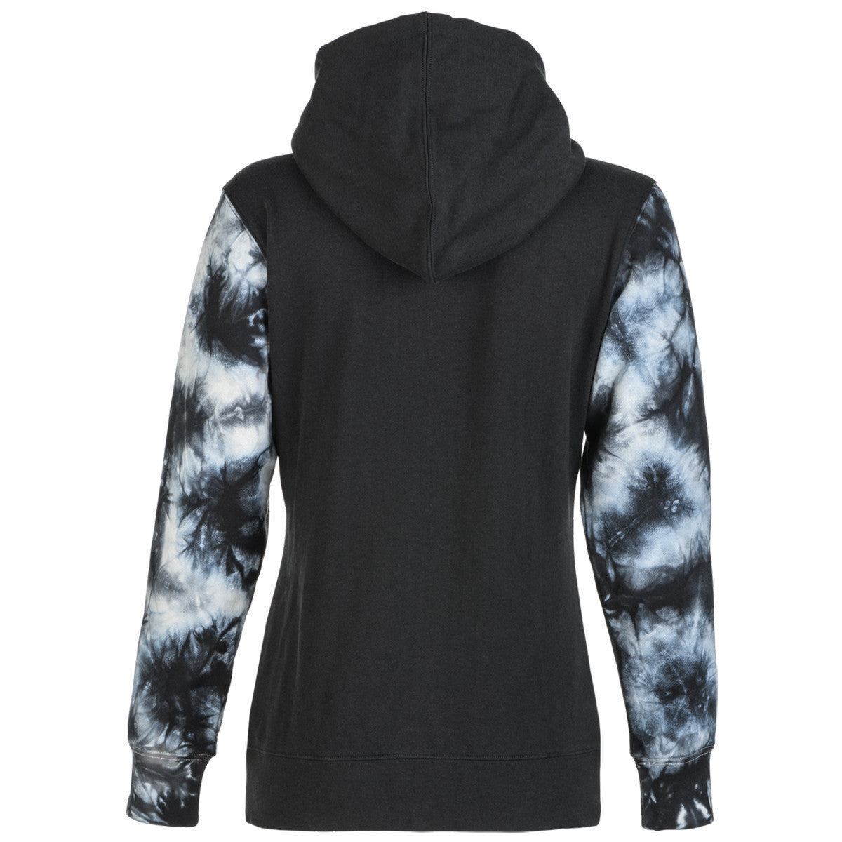 Fly Women's Tie-Dye Zip Up Hoody-Black/Grey-Back-View