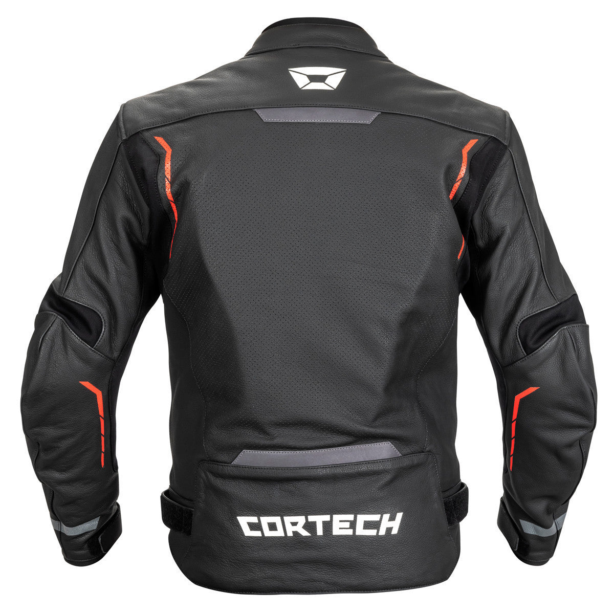 Cortech Speedway Chicane Leather Jacket - Red Back View