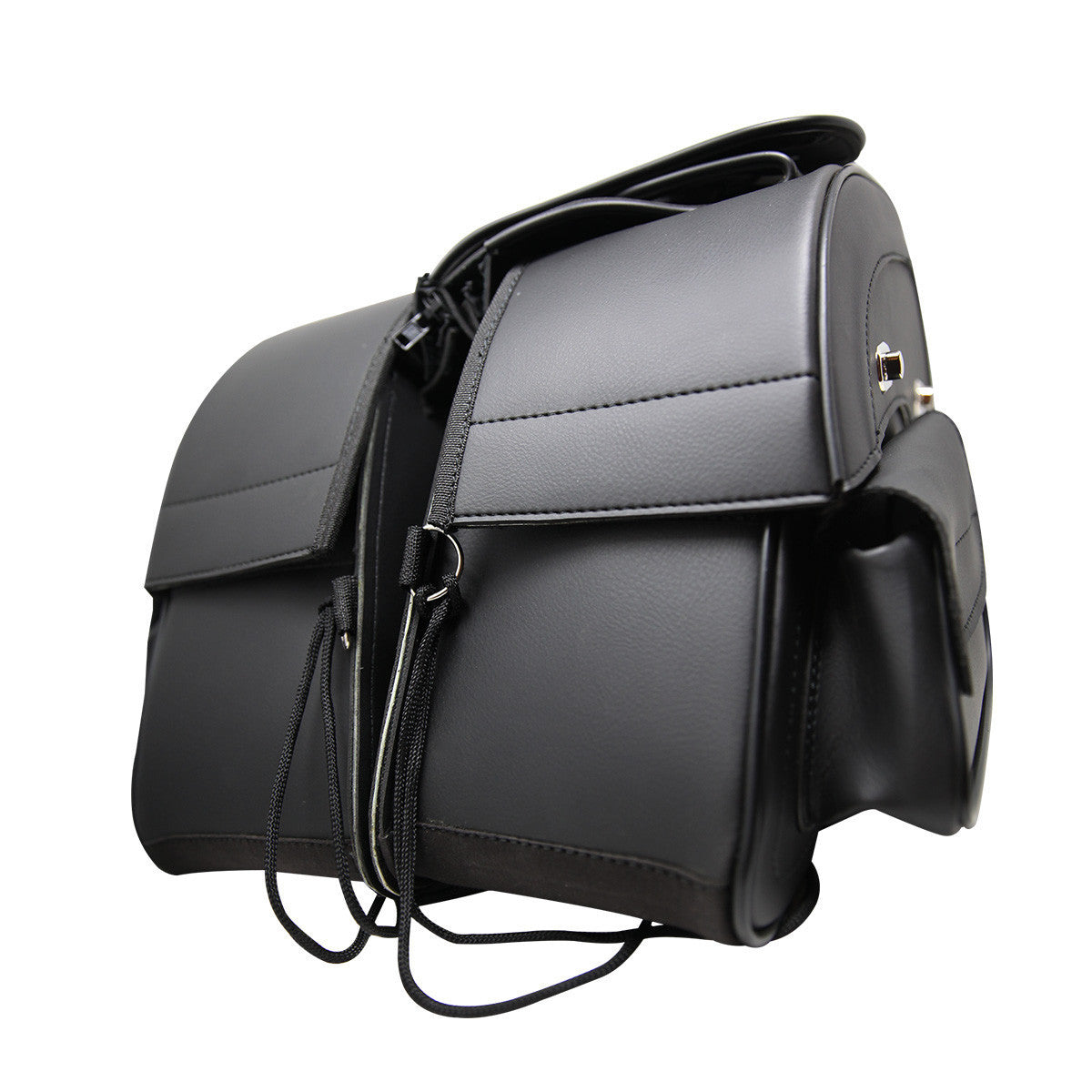 Vance VS230 Black Motorcycle Saddlebags for Honda Yamaha Kawasaki Indian and Harley Davidson Motorcycles - Side View