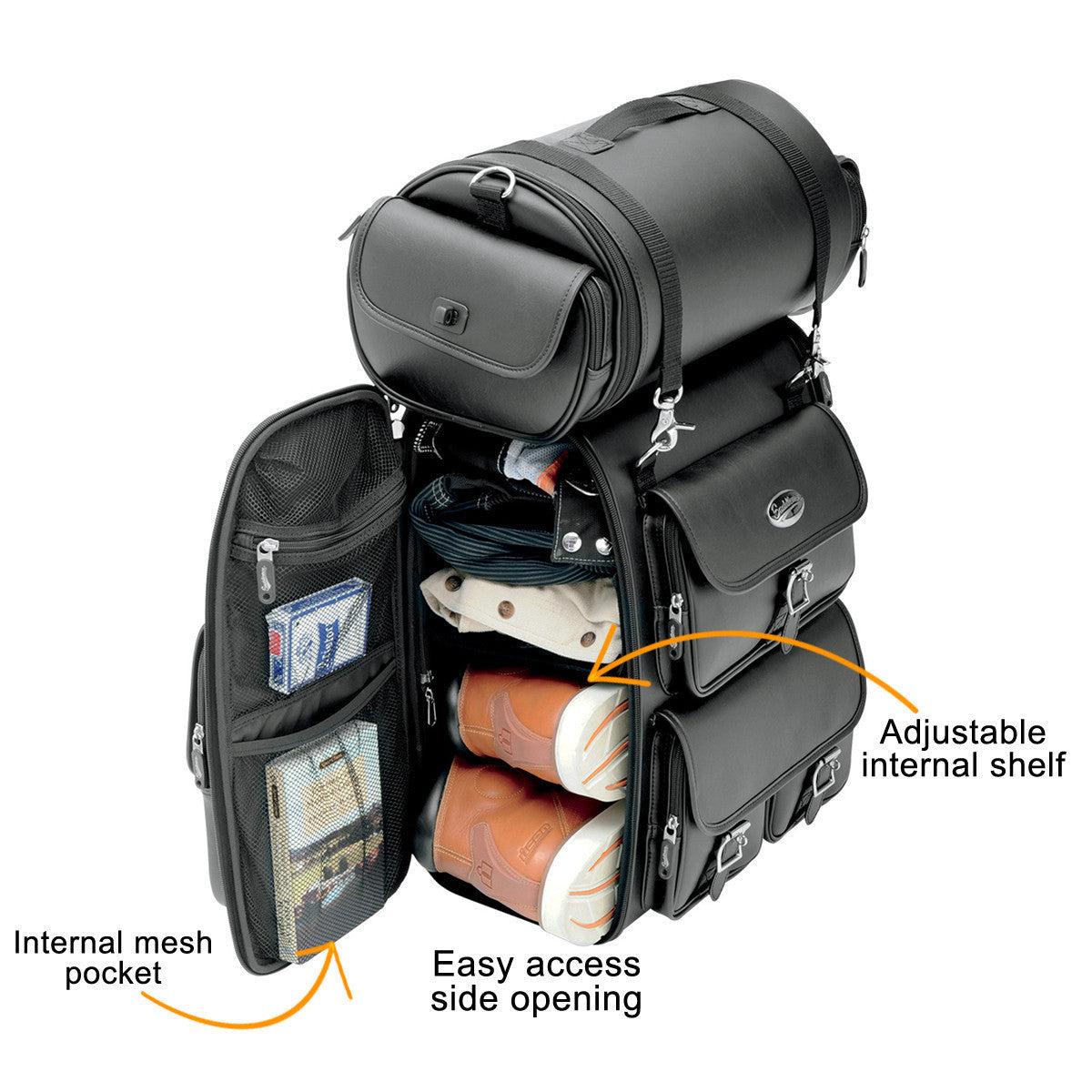 Saddlemen EX2200S Desperado Deluxe Sissy Bar Bag - Detail