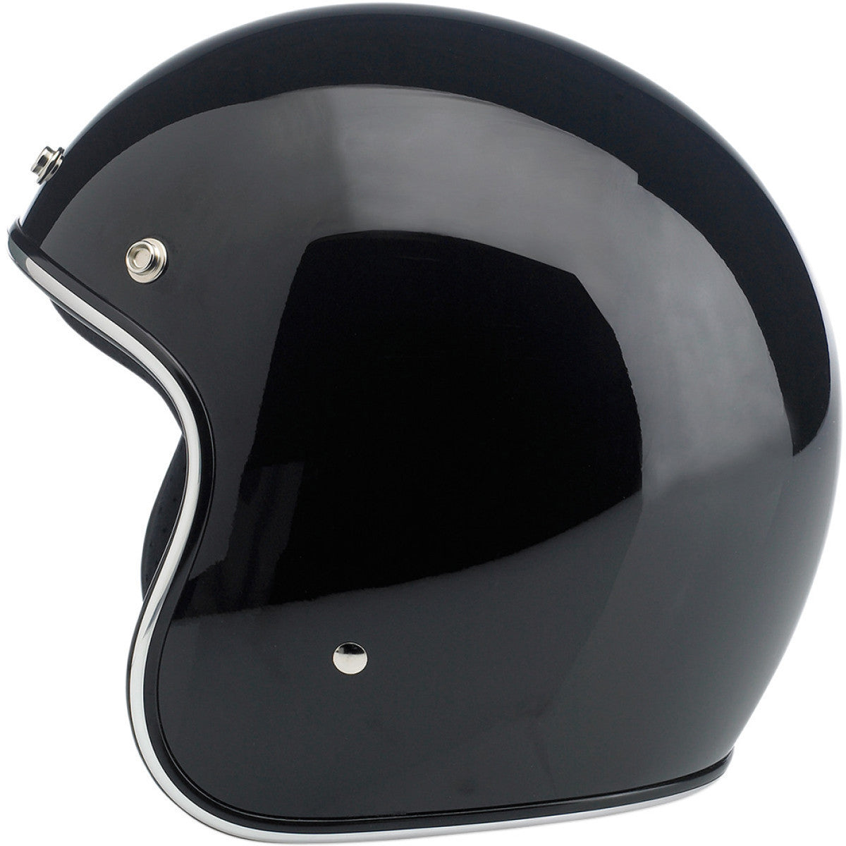 Biltwell Bonanza Black Open Face Helmet - Side View