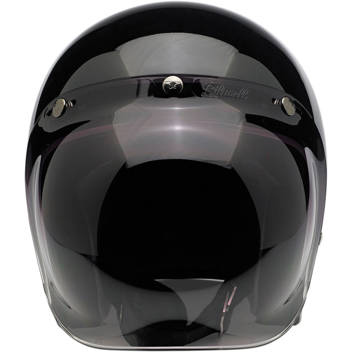 Biltwell Bonanza Black Open Face Helmet - Shield View