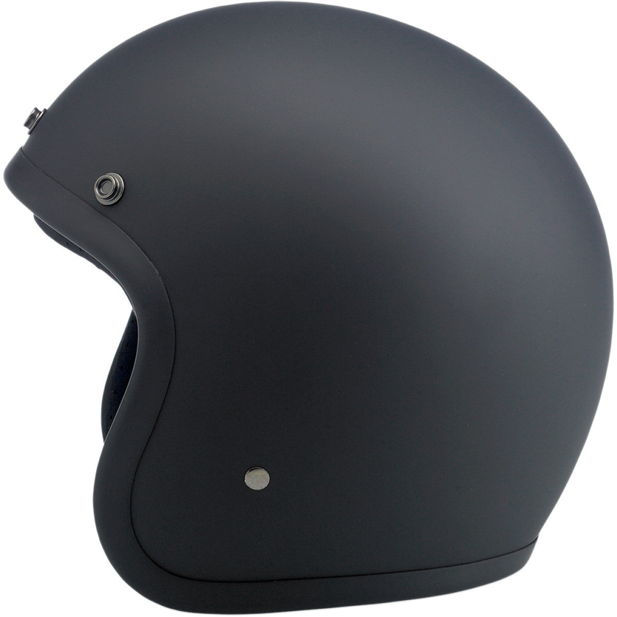 Biltwell Bonanza Flat Black Open Face Helmet - Side View