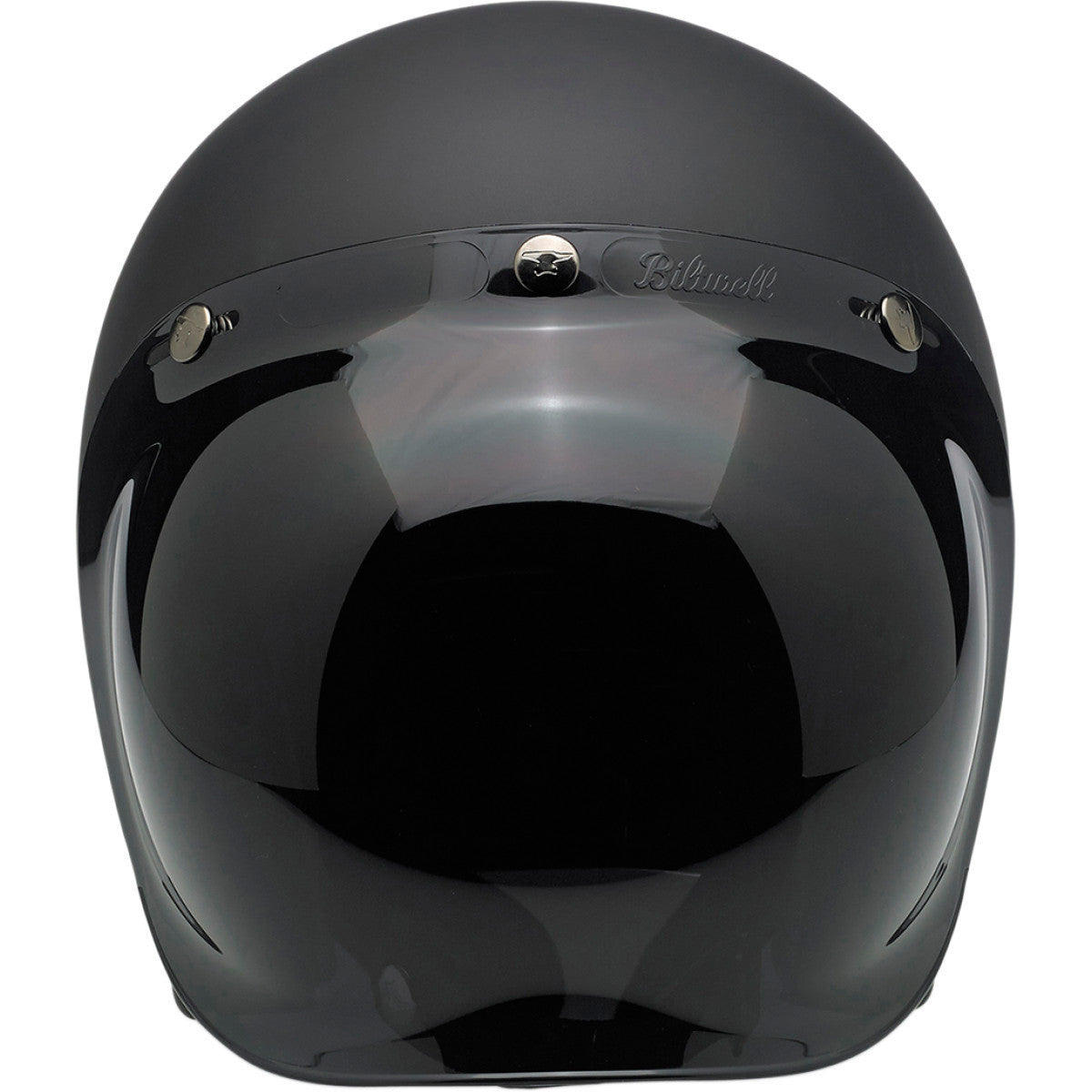 Biltwell Bonanza Flat Black Open Face Helmet - Shield View