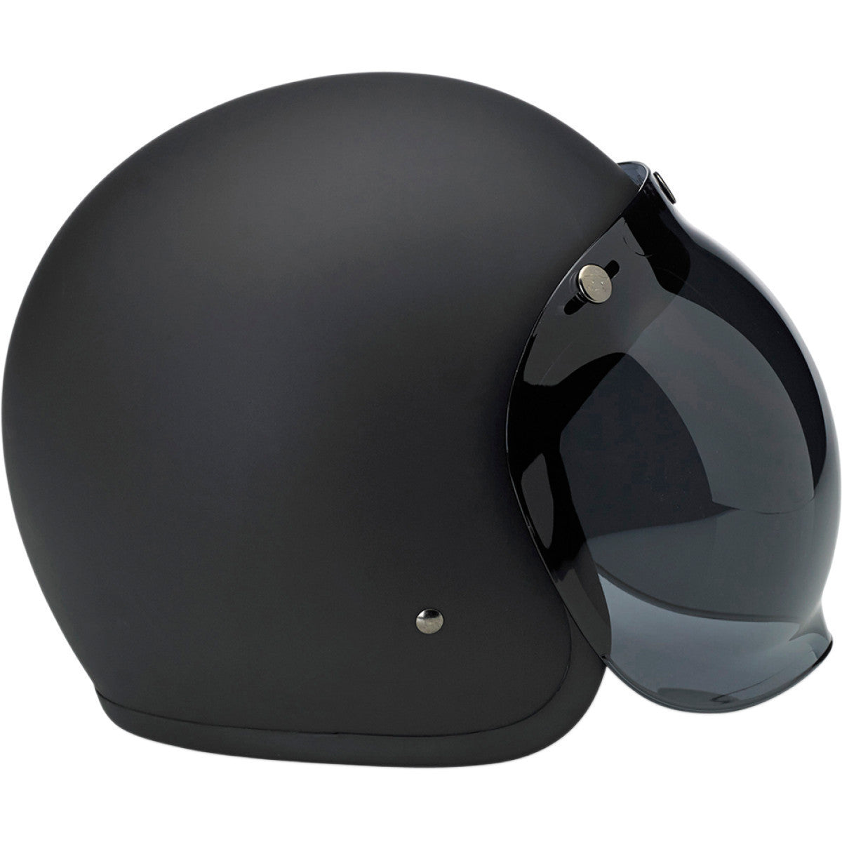 Biltwell Bonanza Flat Black Open Face Helmet - Shield View