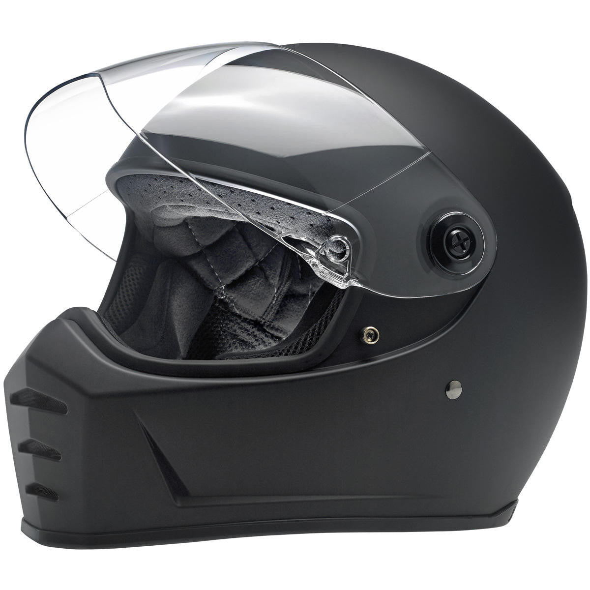 Biltwell Lane Splitter Flat Black Helmet - Open View