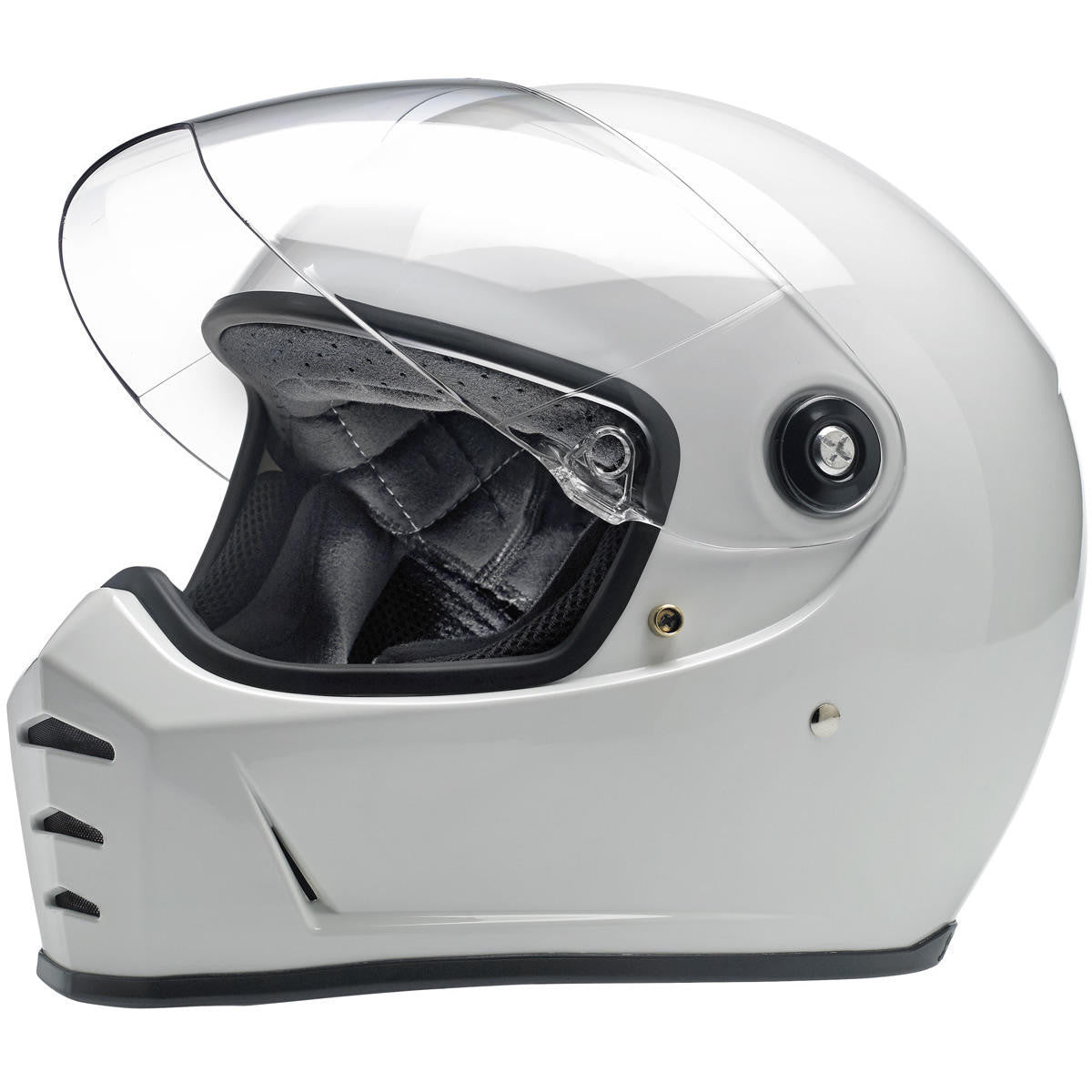 Biltwell Lane Splitter Gloss White Helmet - Open View