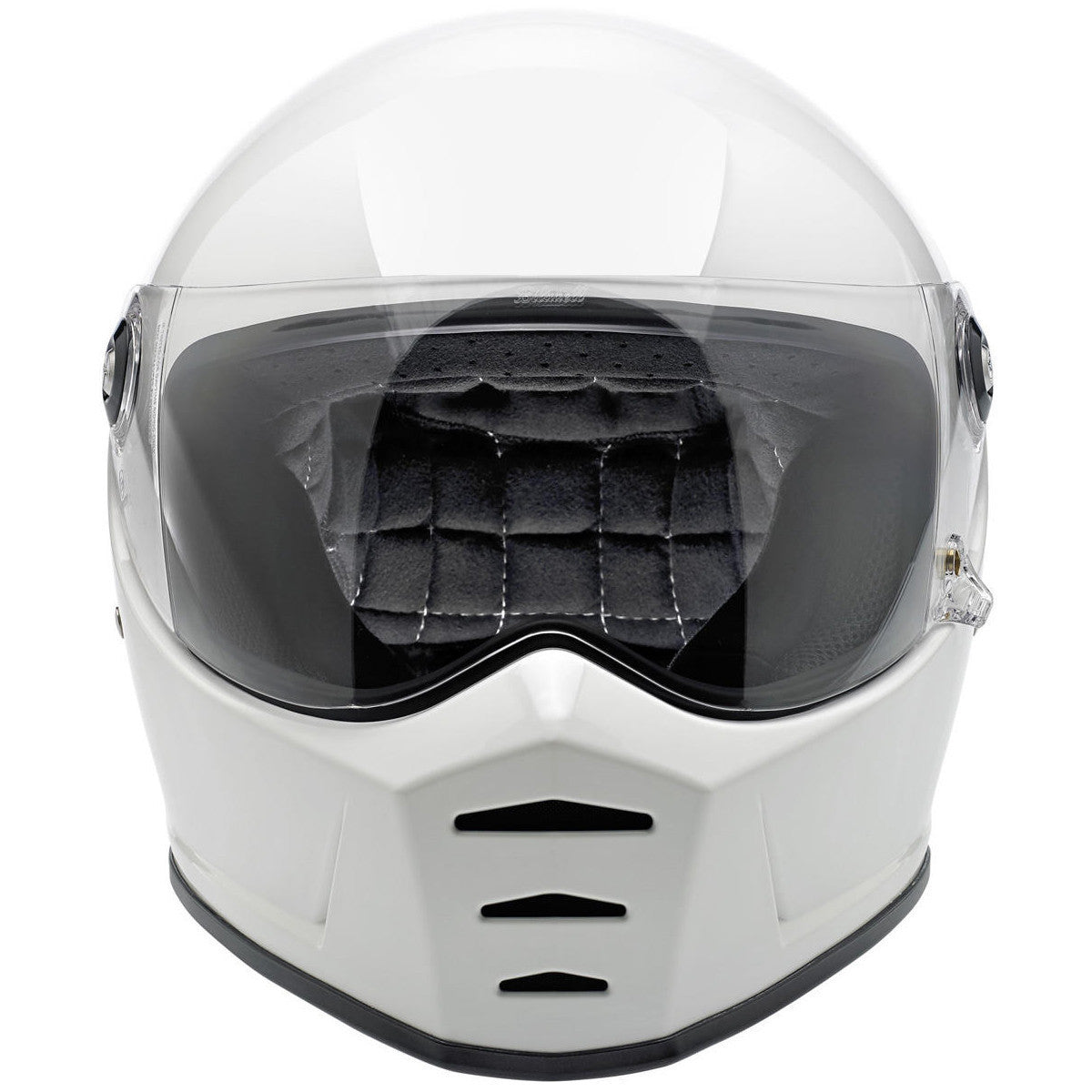 Biltwell Lane Splitter Gloss White Helmet - Front View