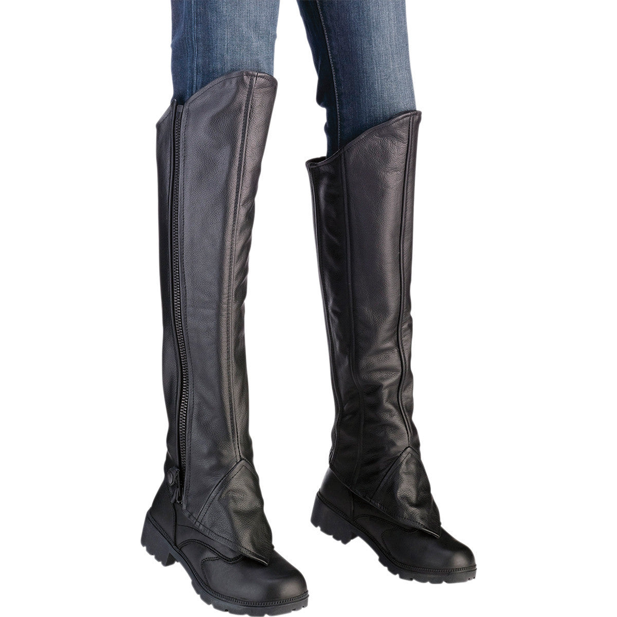 Z1R Women's Half Leather Chaps