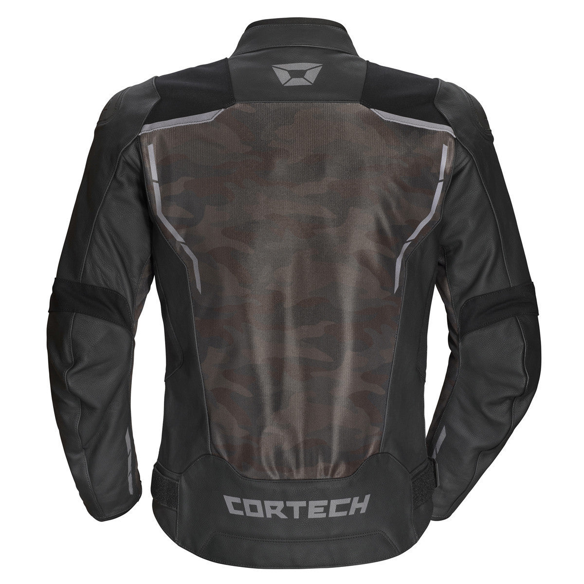 Cortech Speedway Vader Leather Jacket-Camo-Back-View