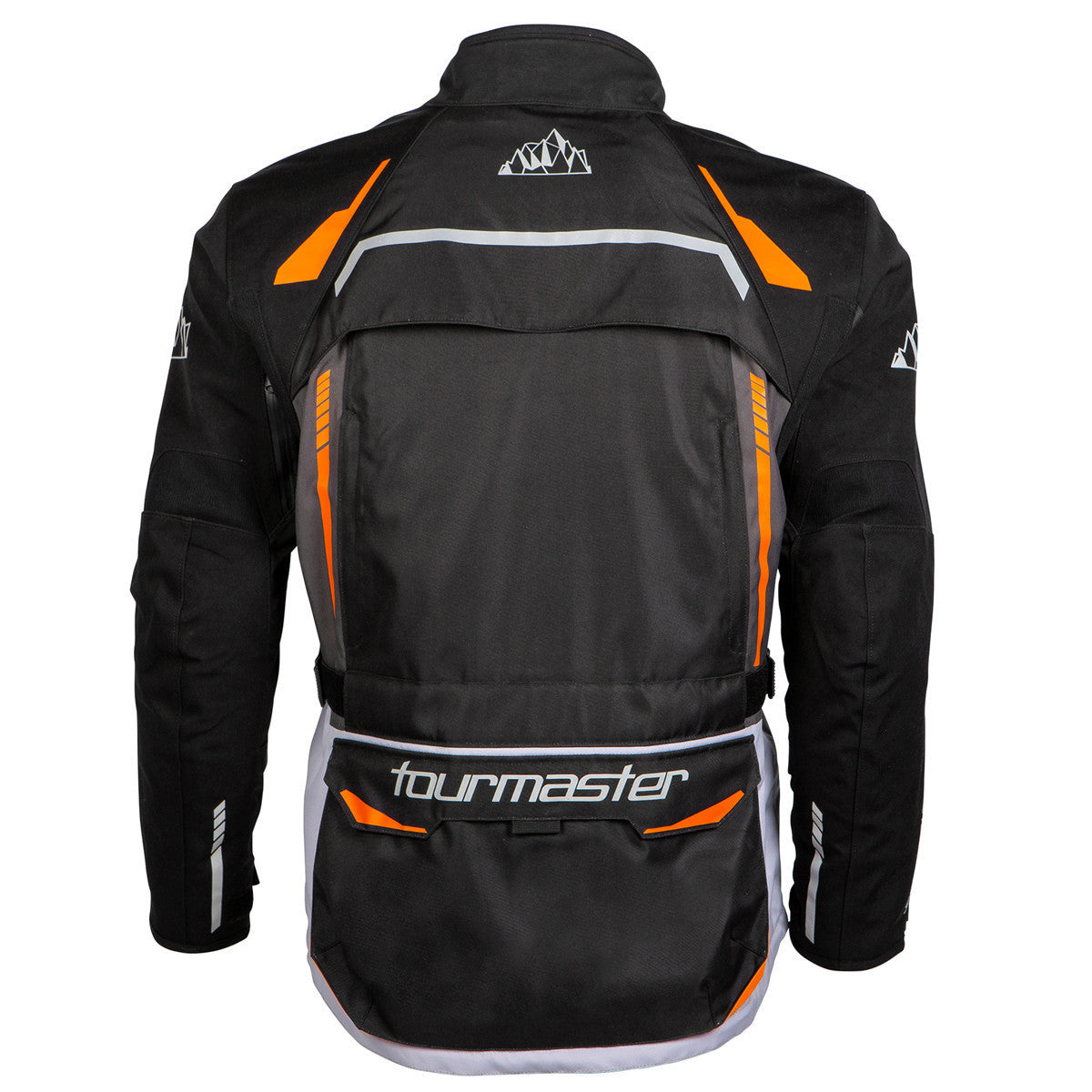 Tour Master Highlander Waterproof Jacket-Black/Orange-Back-View