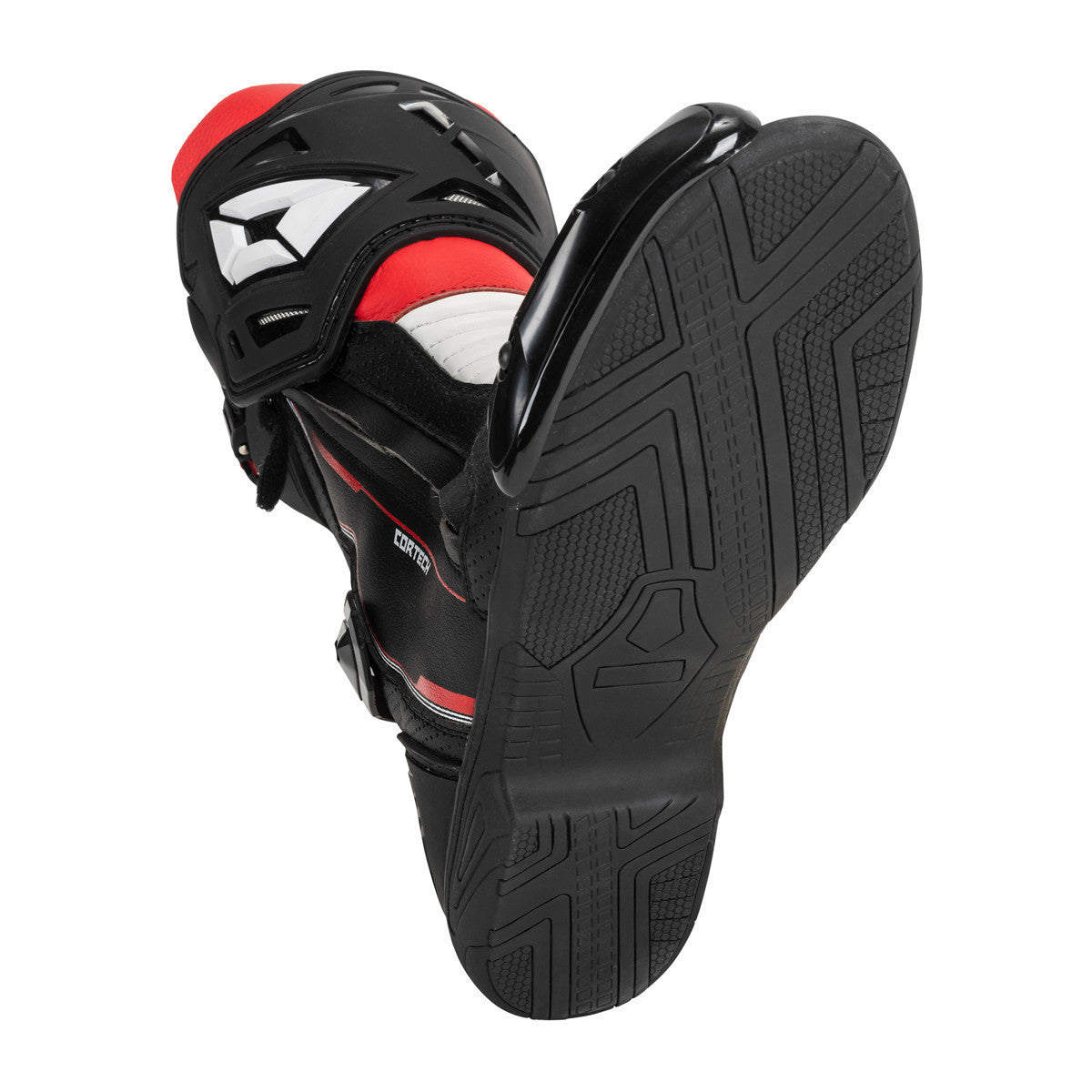 Cortech Adrenaline GP Motorcycle Boots-Black/Red-Bottom-View