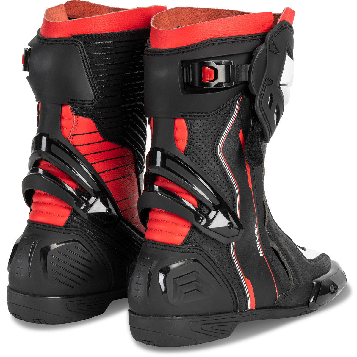 Cortech Adrenaline GP Motorcycle Boots-Black/Red-Back-View