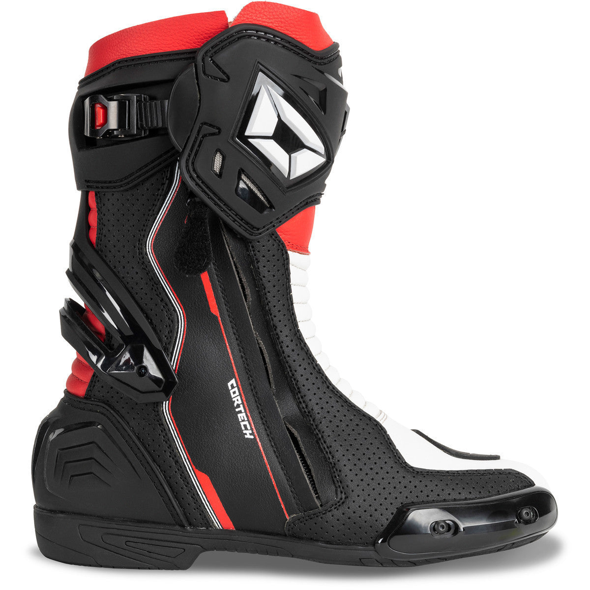 Cortech Adrenaline GP Motorcycle Boots-Black/Red-Side-View