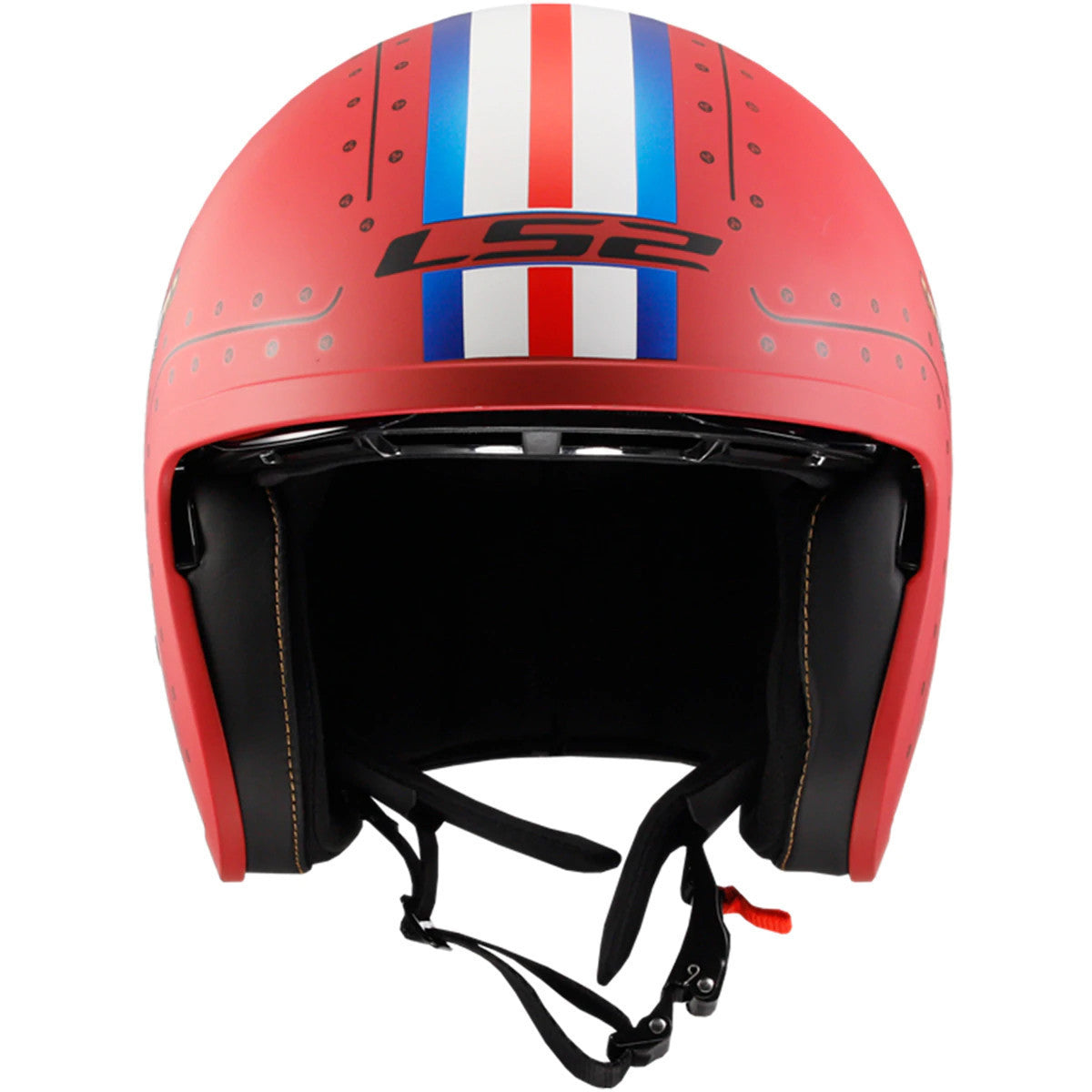 LS2 Spitfire Spark Helmet-Flat Red-Front-View