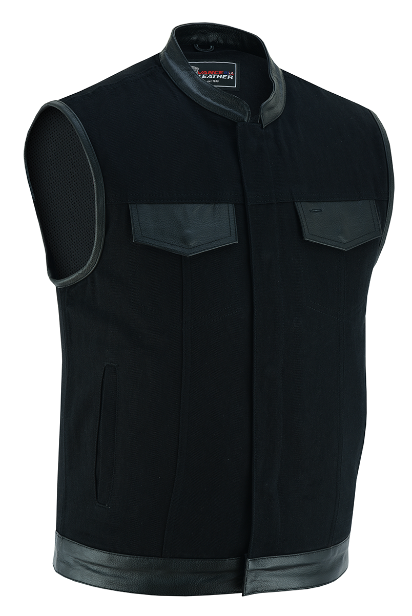 Denim-Black-Club-Vest-Leather-trims-main