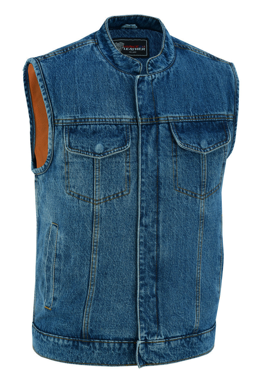 Sky Blue Denim Club Vest-main