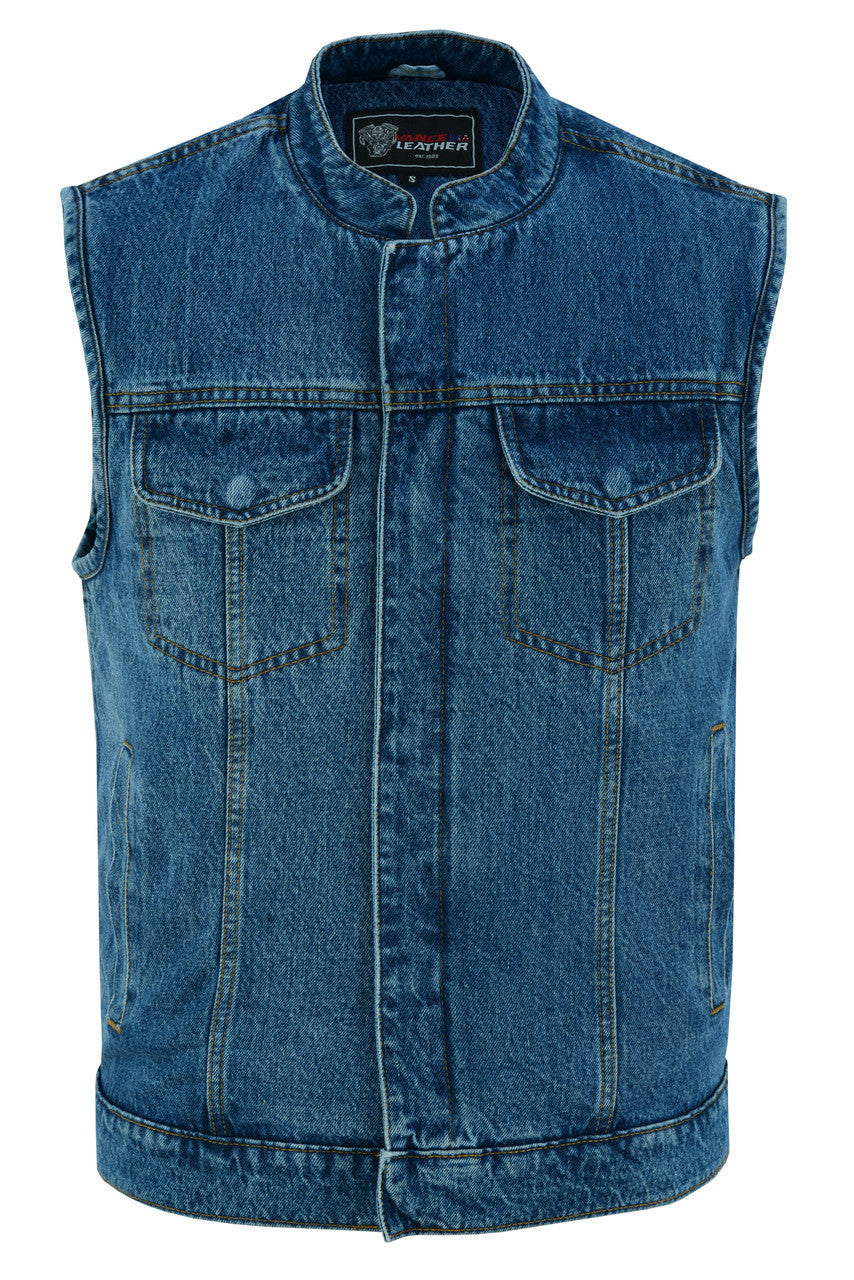 Sky Blue Denim Club Vest-front