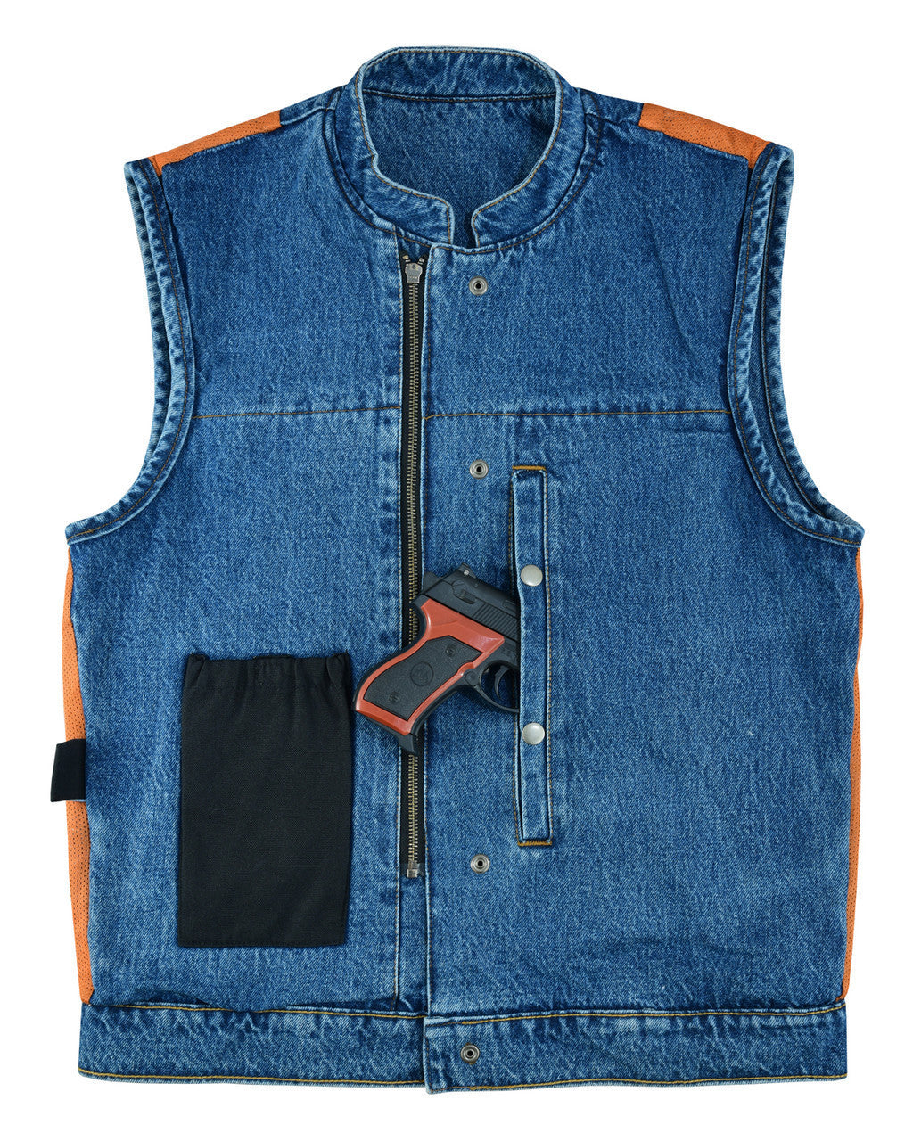 Sky Blue Denim Club Vest-detail