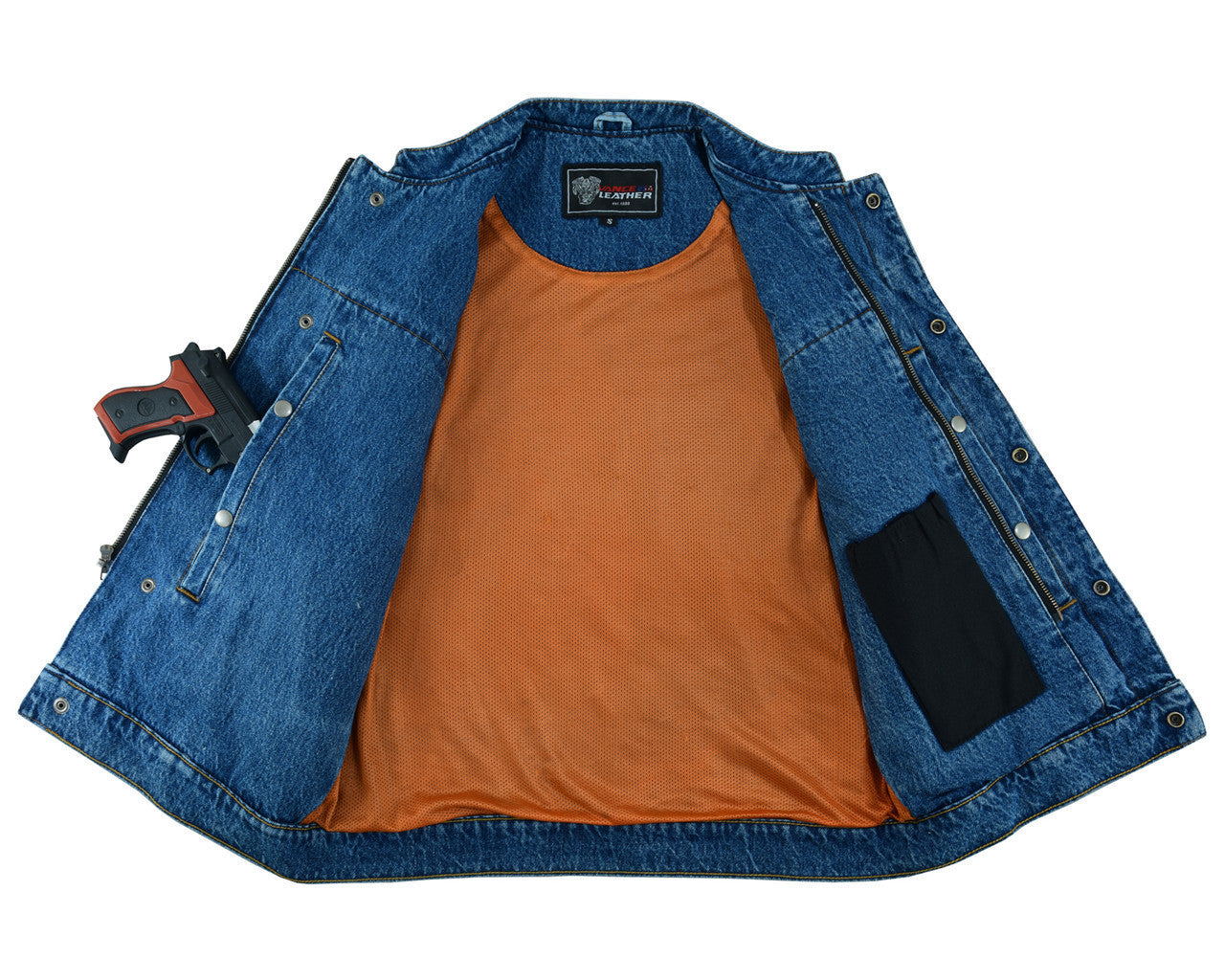 Sky Blue Denim Club Vest-open