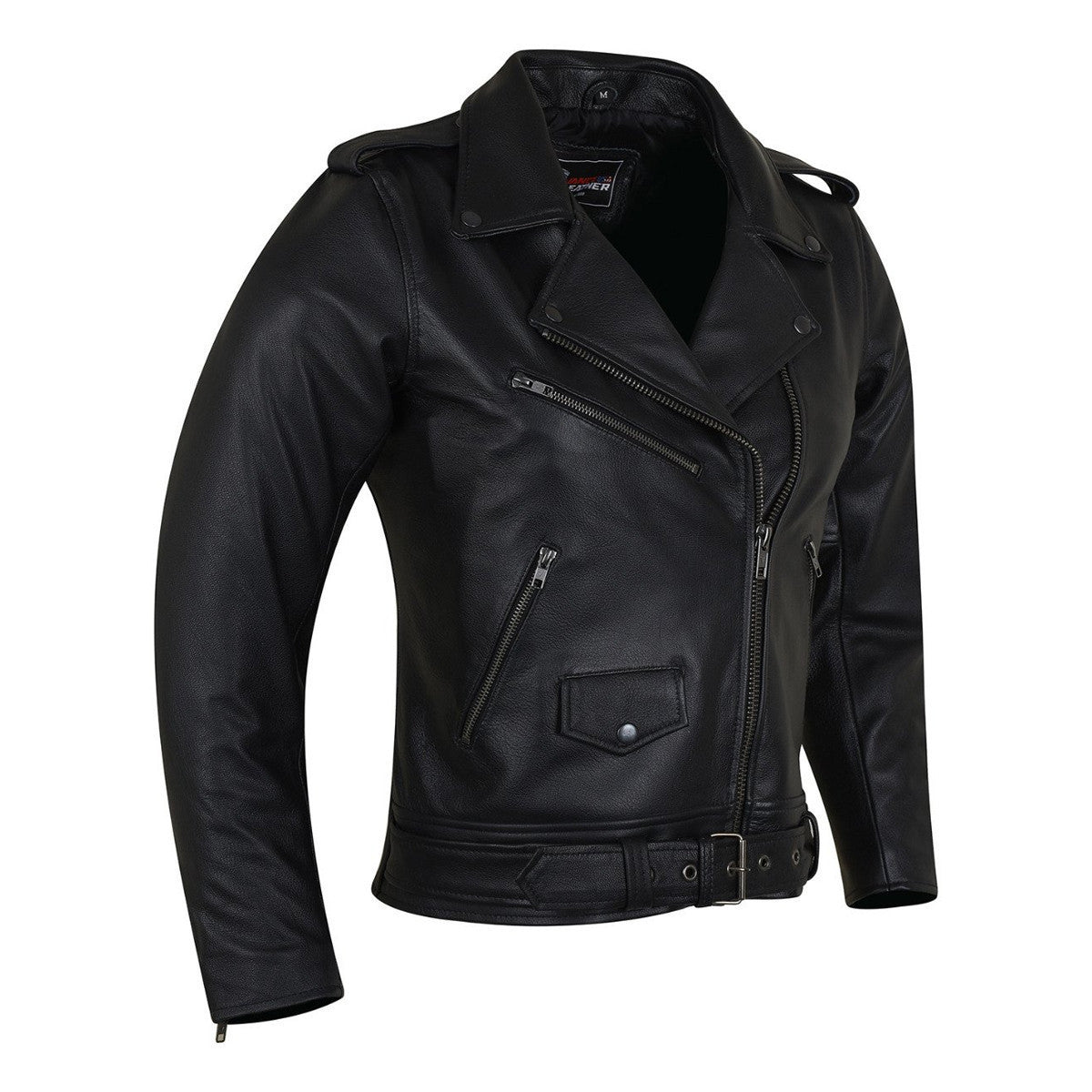 Vance Leather VL616 Ladies Premium Goatskin Classic Motorcycle Leather Jacket - side