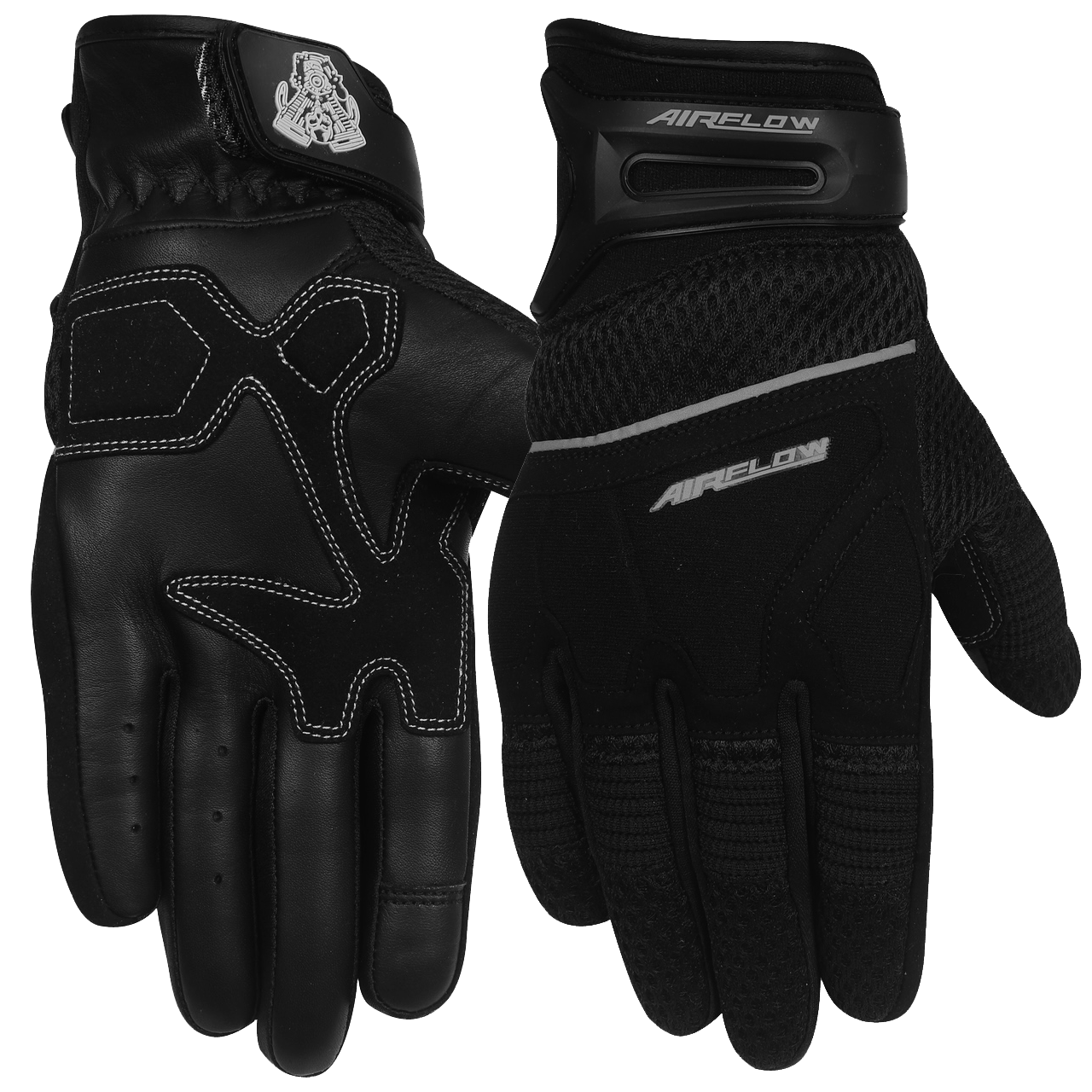 Vance VL434 AirFlow II Mesh / Textile Motorcycle Gloves- black-main