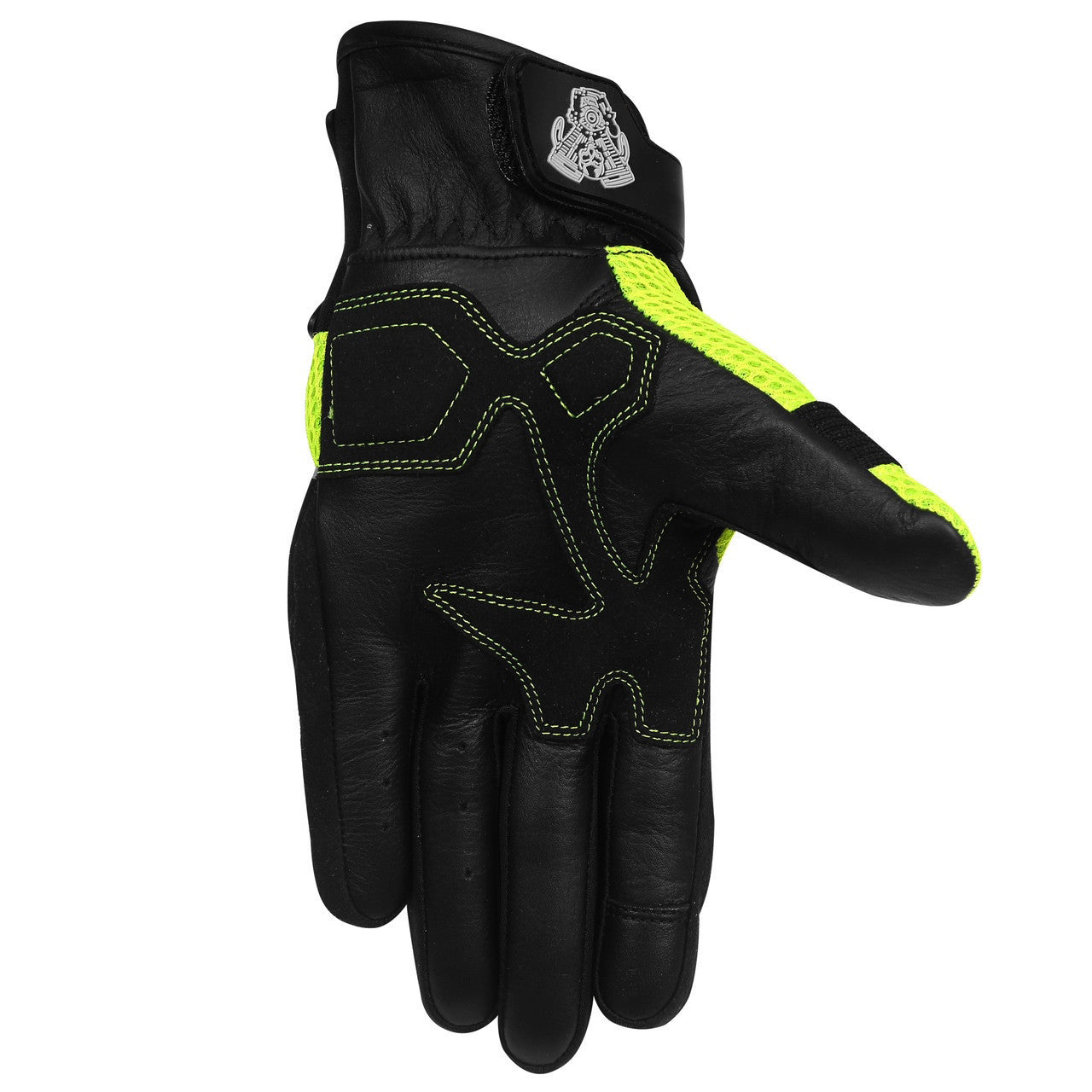 Vance VL434 AirFlow II Mesh / Textile Motorcycle Gloves- Hi-Viz-front