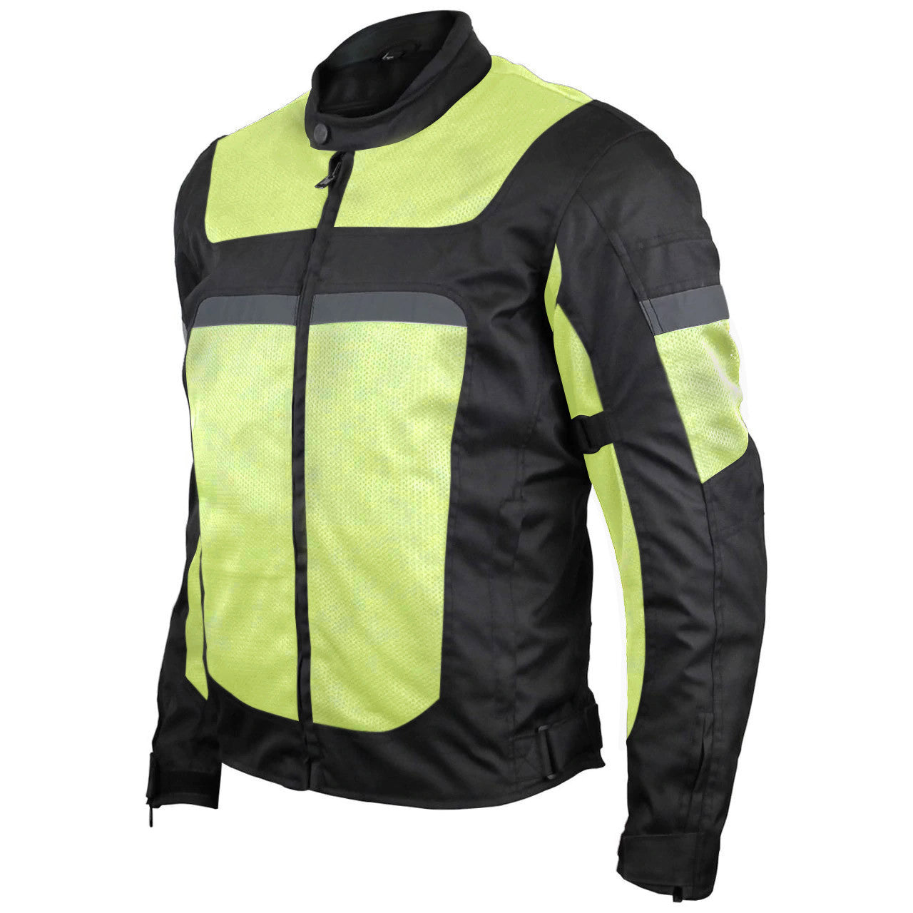 Vance VL1625HG Men's Advanced High Visibility All Season CE Armor Mesh Textile Motorbike Motorcycle Riding Jacket - main