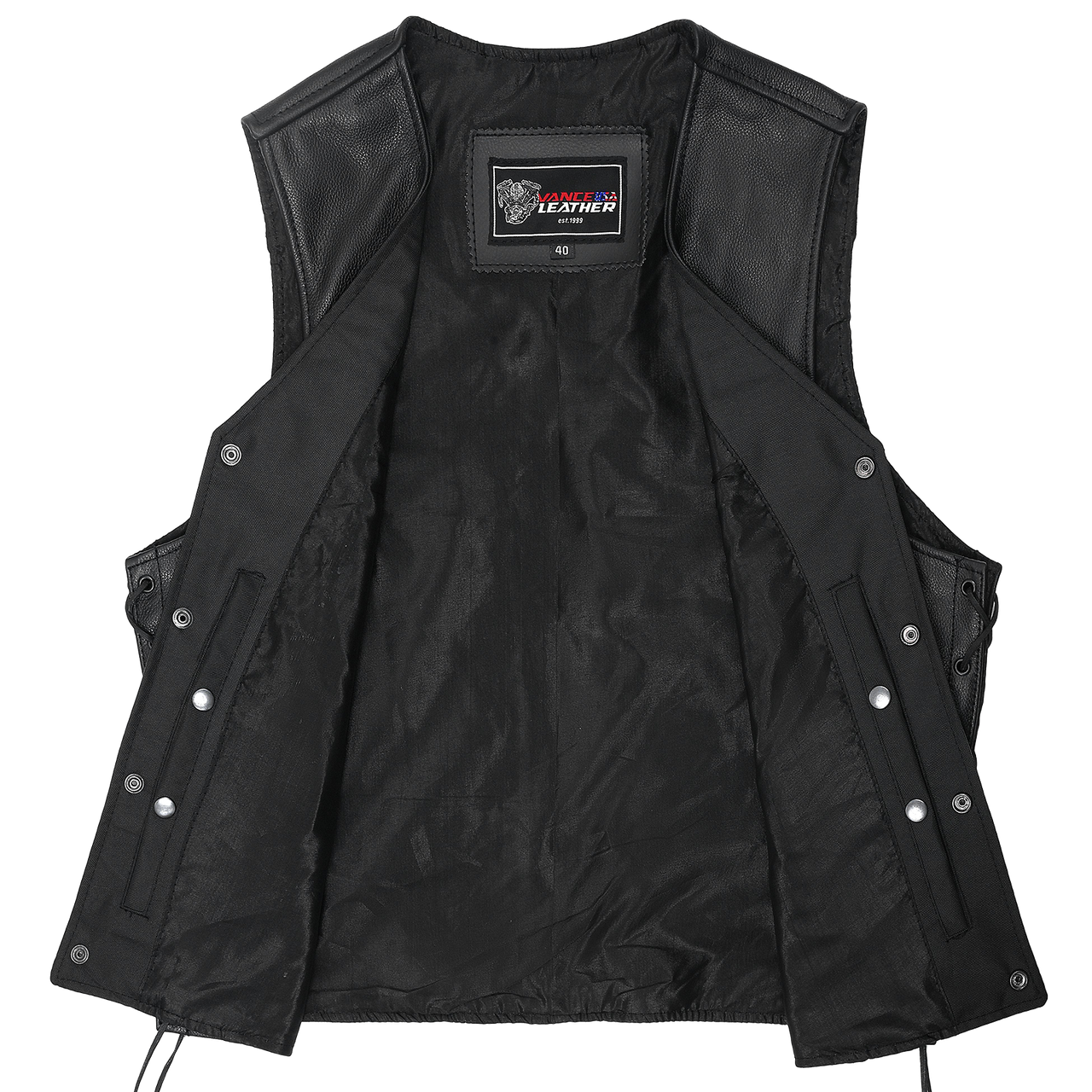 Vance-Leather-VL940-Gambler-Style-Premium-Cowhide-Leather-Vest-Inner-view