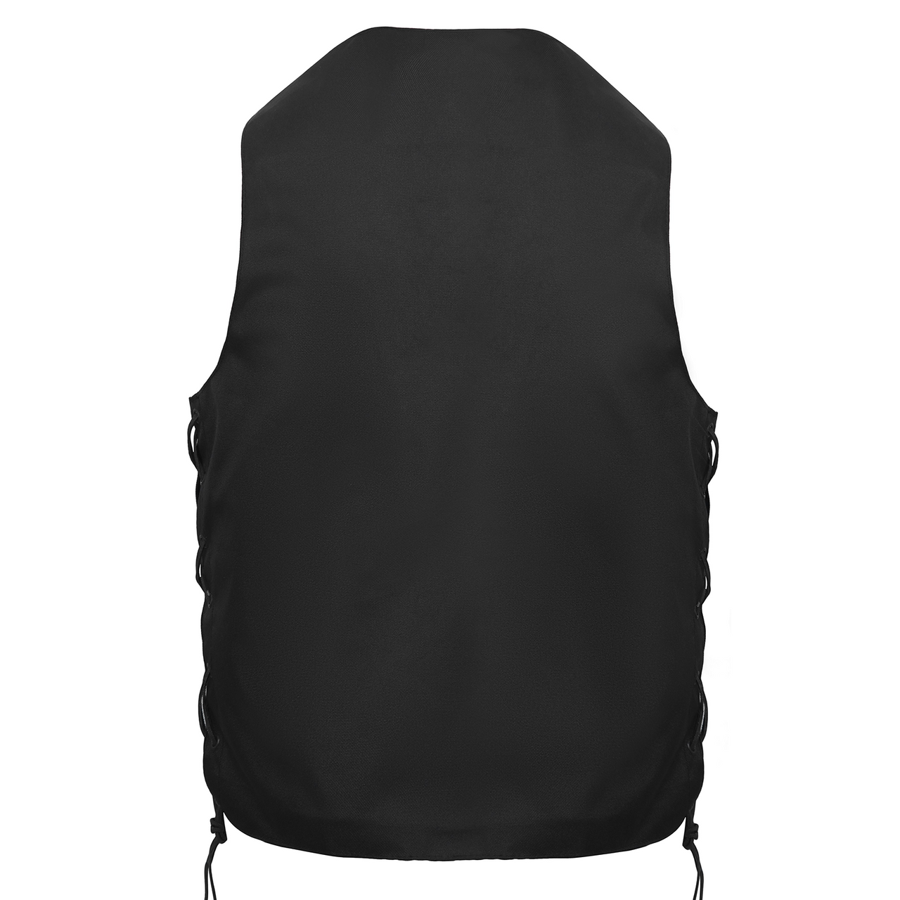 Vance  Mens Black Textile Ten Pocket Motorcycle Vest-back