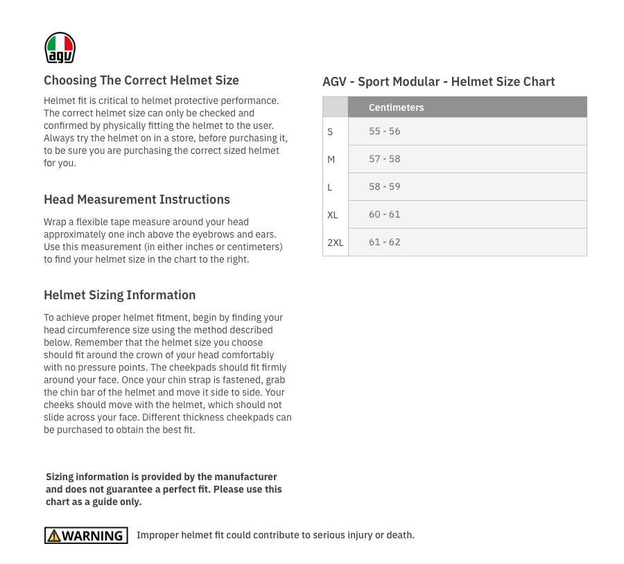 AGV-Tourmodular-Balance-Helmet-size-chart