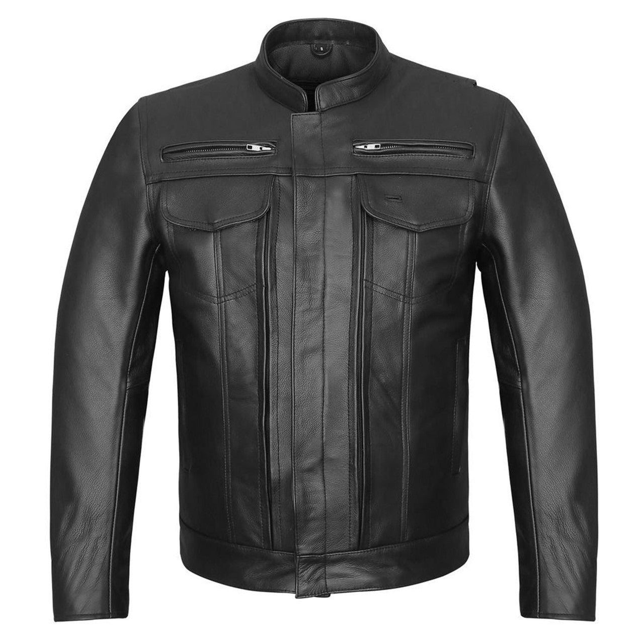 VL510-Vance-Leathers-Mens-Top-Performer Motorcycle-Leather-Jacket-Double-Conceal-Carry-Pockets-main